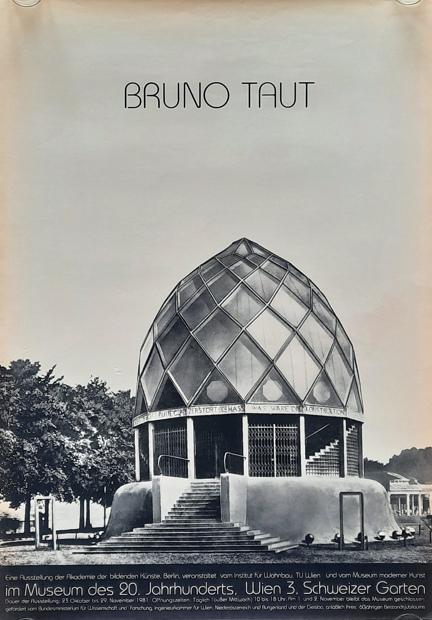 BRUNO TAUT Original Exhibition Poster 1981 Vienna Austria 1