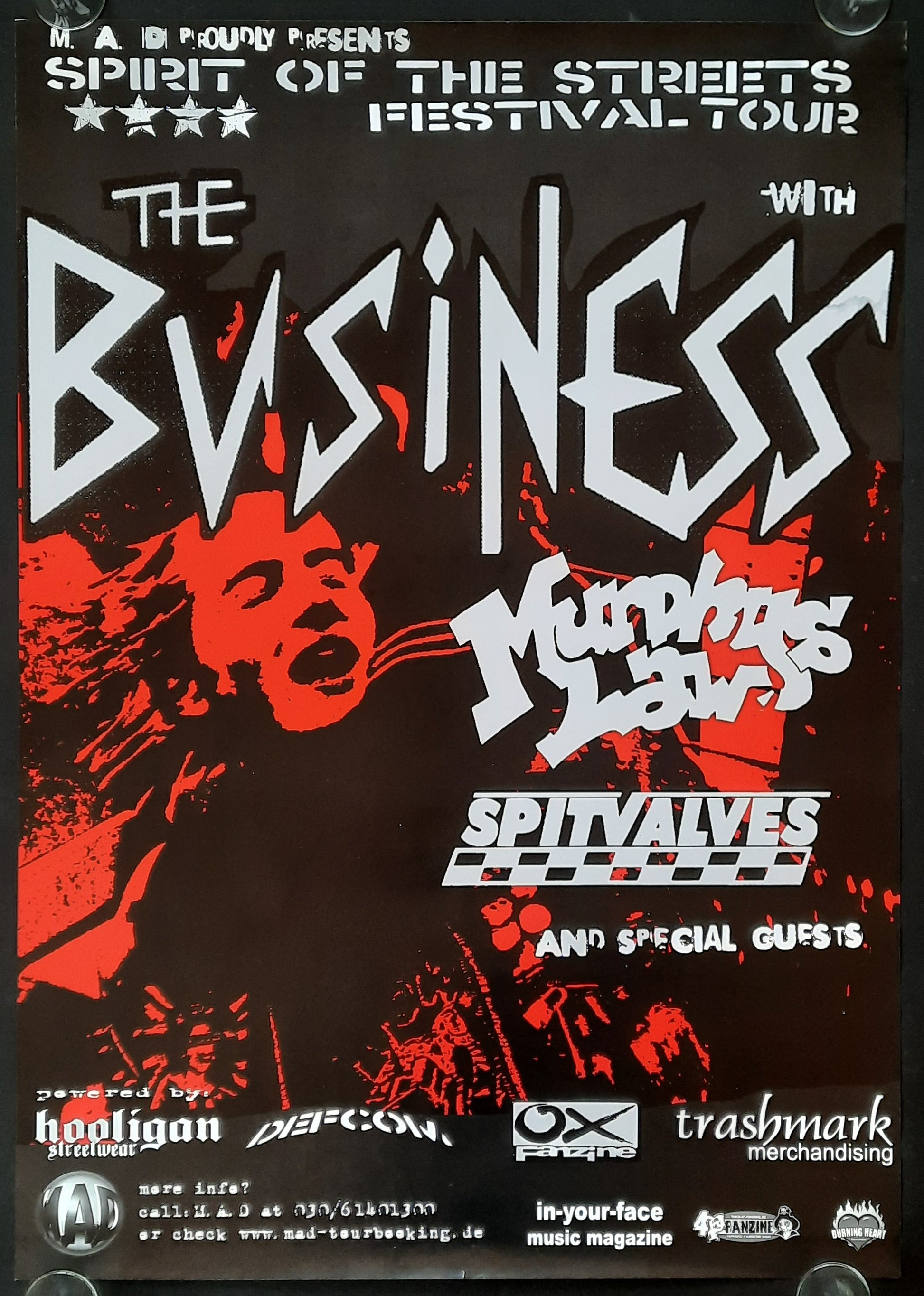 BUSINESS - MURPHYS LAW Original Concert Poster 2012 European Tour
