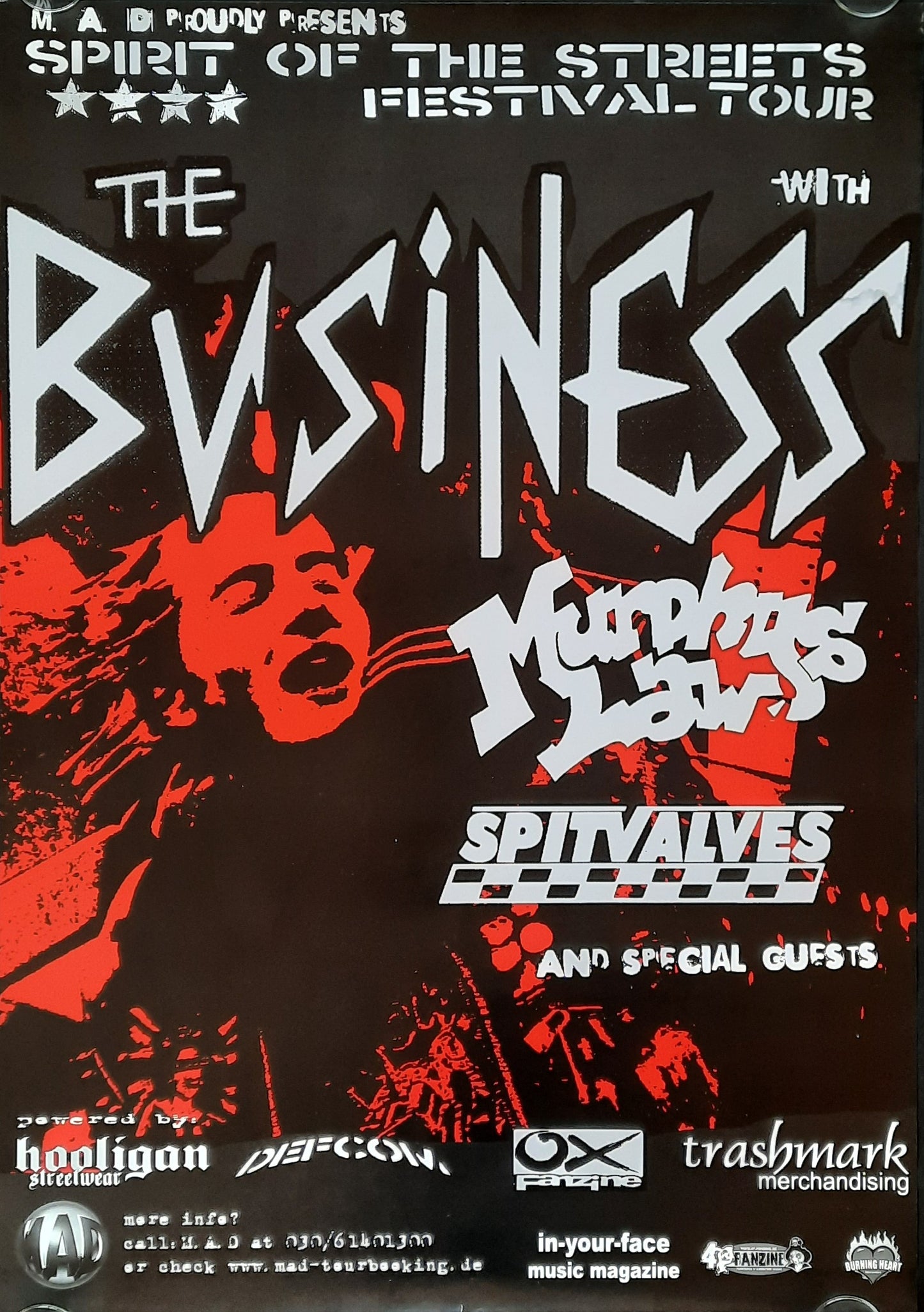 BUSINESS - MURPHYS LAW Original Concert Poster 2012 European Tour