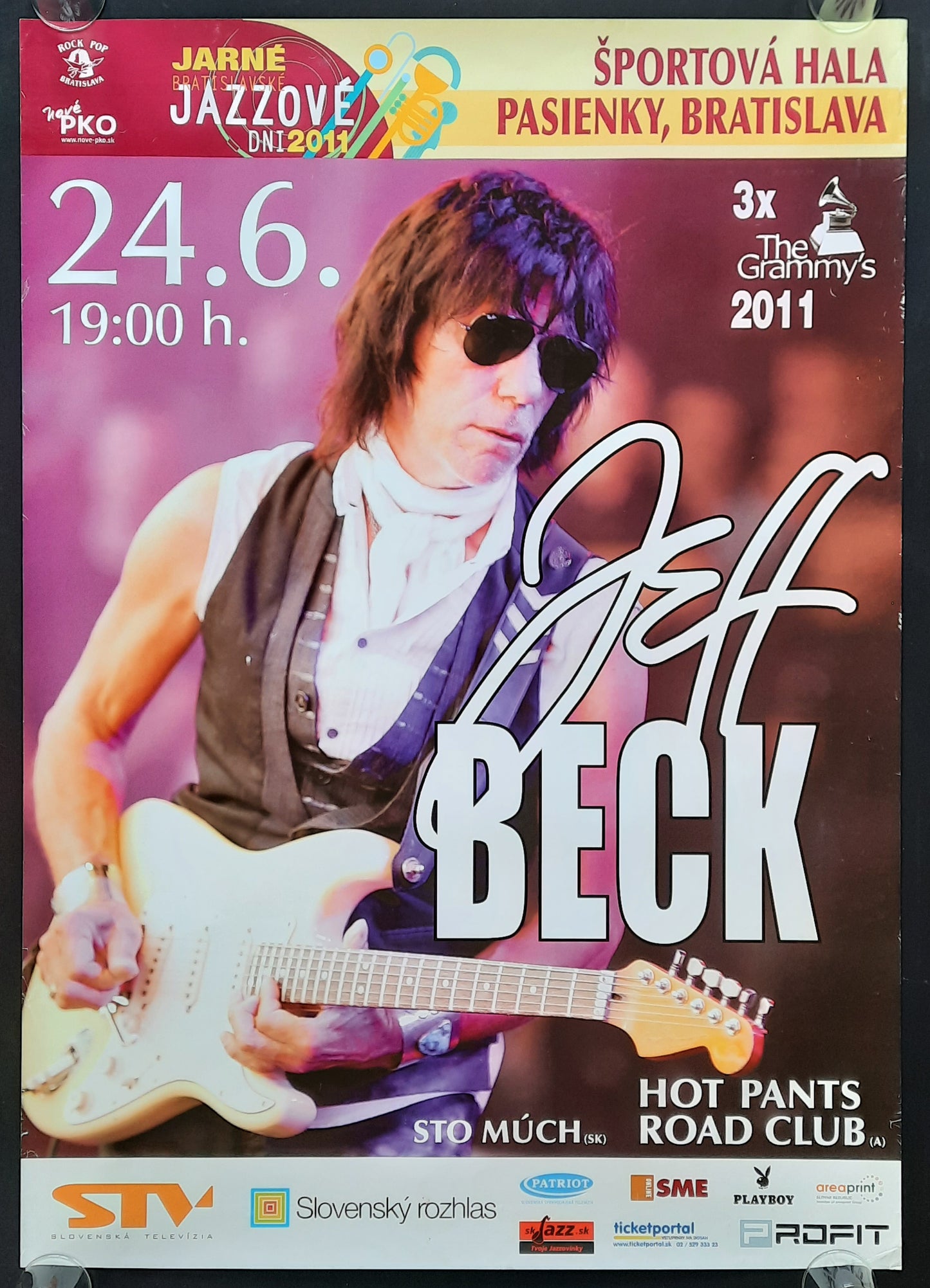 JEFF BECK 2011 Concert Poster Jun 24th Bratislava Slovakia 23 x 33 ''