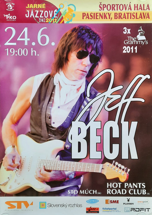 JEFF BECK 2011 Concert Poster Jun 24th Bratislava Slovakia 23 x 33 ''