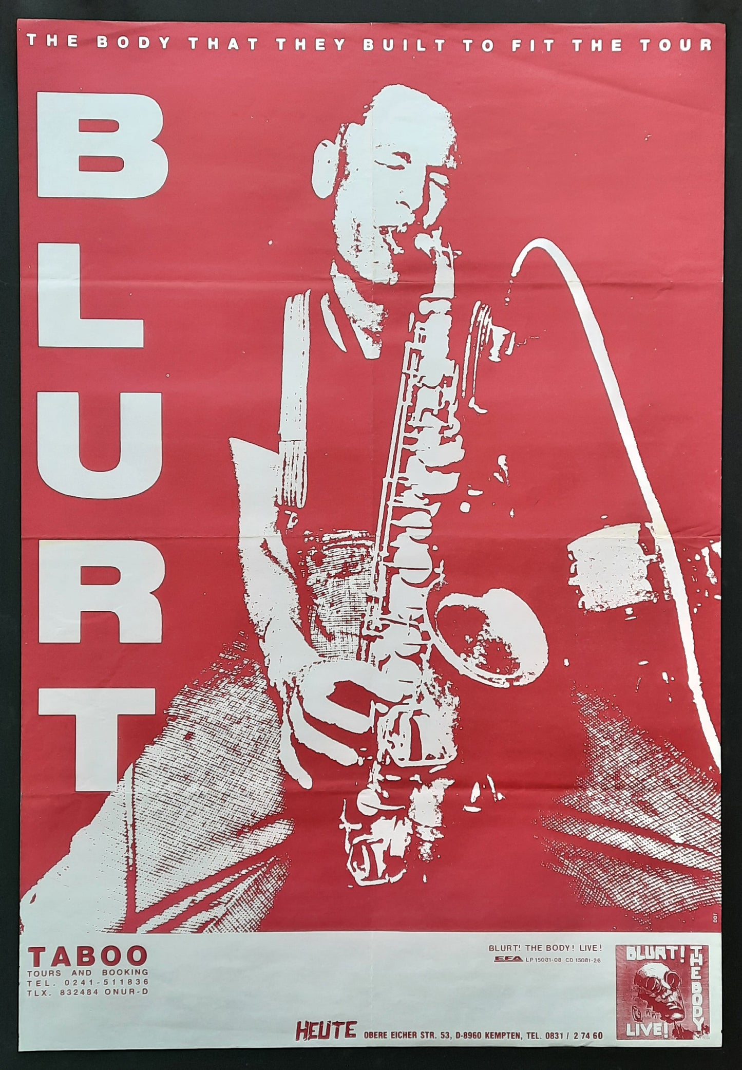 BLURT 1990 Concert Poster (blank) 1st print