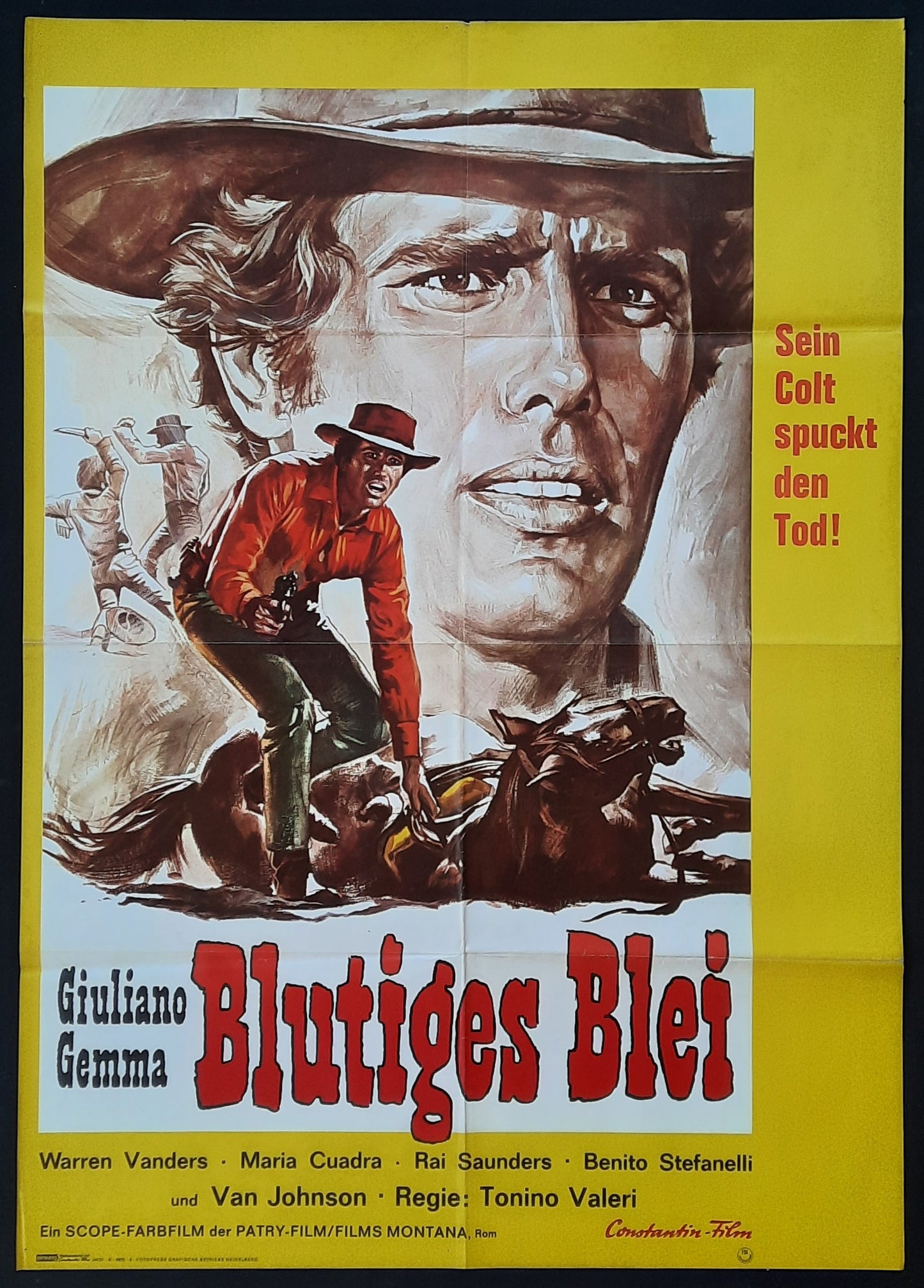 BULLET FOR THE PRESIDENT Original Movie Poster 1969 Giuliano Gemma German 1 Sheet