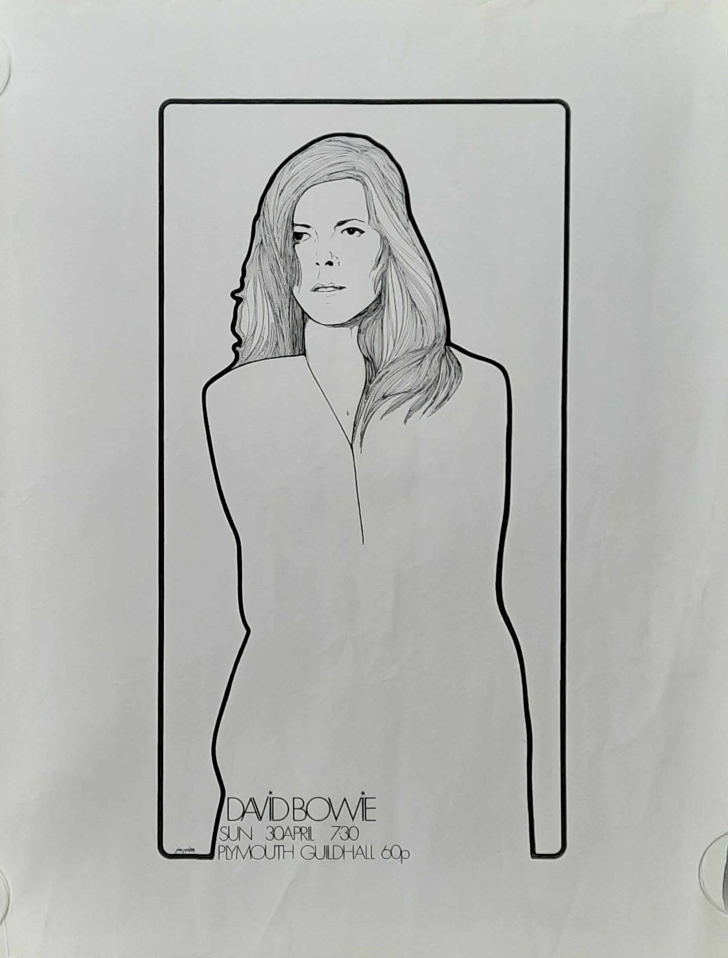 DAVID BOWIE 1972 Concert Poster Apr 30th Plymouth 1st print!