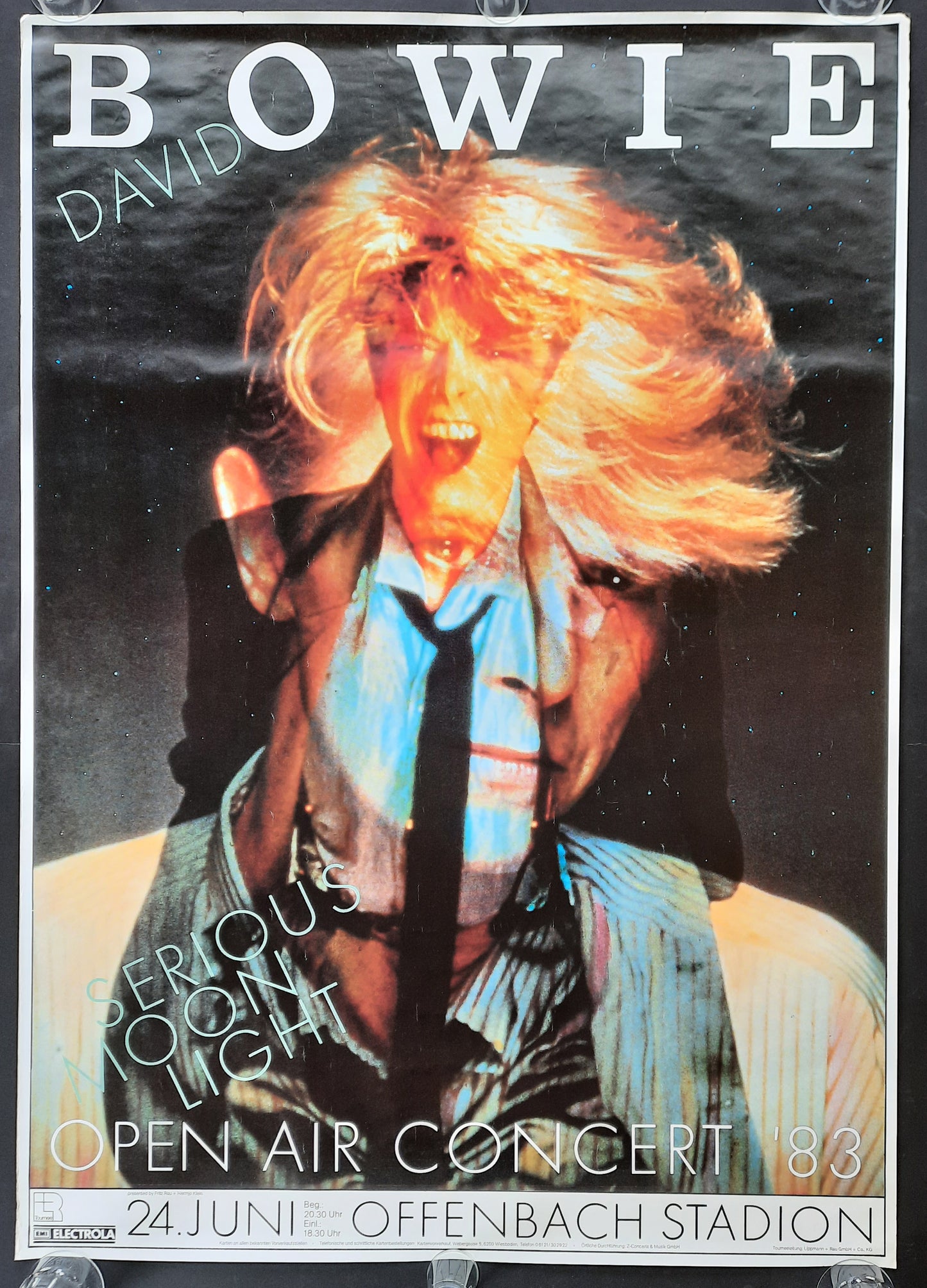 DAVID BOWIE 1983 Concert Poster Offenbach Germany by Kieser SUBWAY POSTER