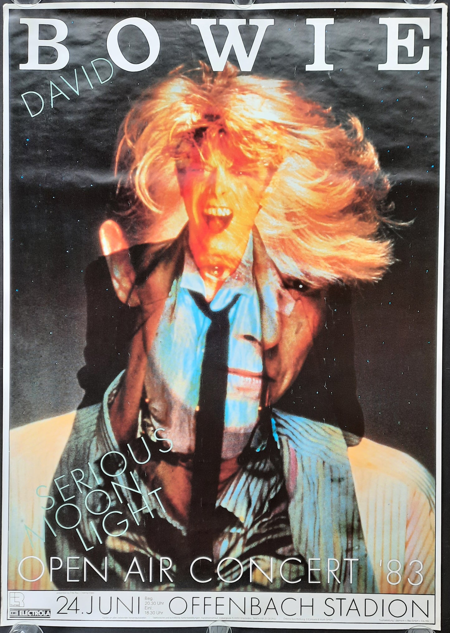 DAVID BOWIE 1983 Concert Poster Offenbach Germany by Kieser SUBWAY POSTER