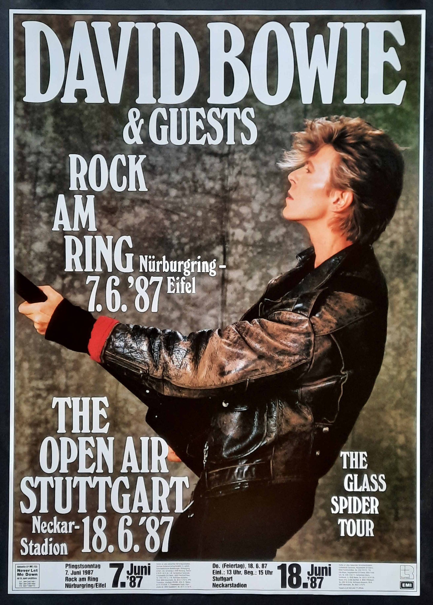 DAVID BOWIE 1987 Rock am Ring Concert Poster Stuttgart Germany 1st print