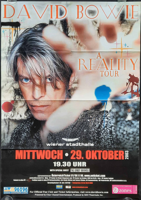 DAVID BOWIE 2003 Concert Poster Okt 29th Vienna Austria 1st print 22 x 33