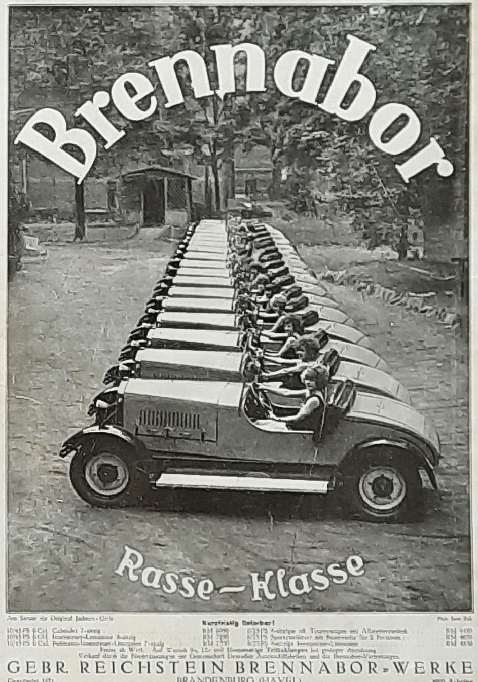 BRENNABOR 1925 German newspaper advertisement for Brennabor cars (Showing The Jackson Girls) 9 x 13 inch