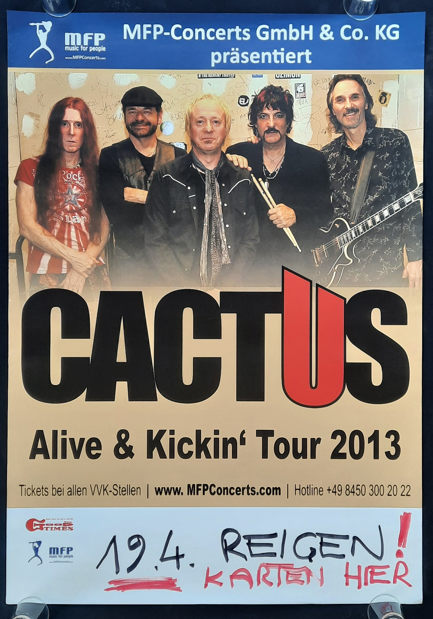 CACTUS Original Concert Poster April 19, 2013 Vienna Austria 1
