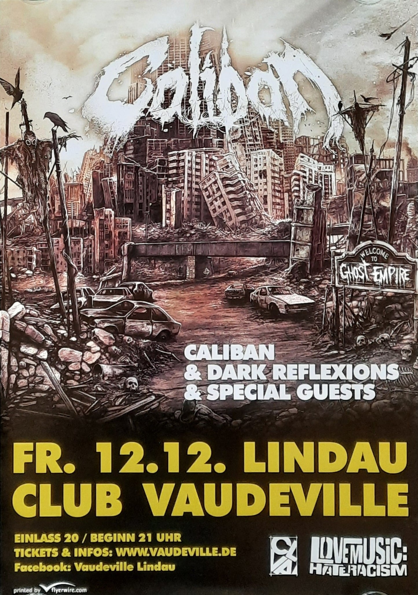 CALIBAN Original Concert Poster December 12, 2015 Lindau Germany 42x59 (4)