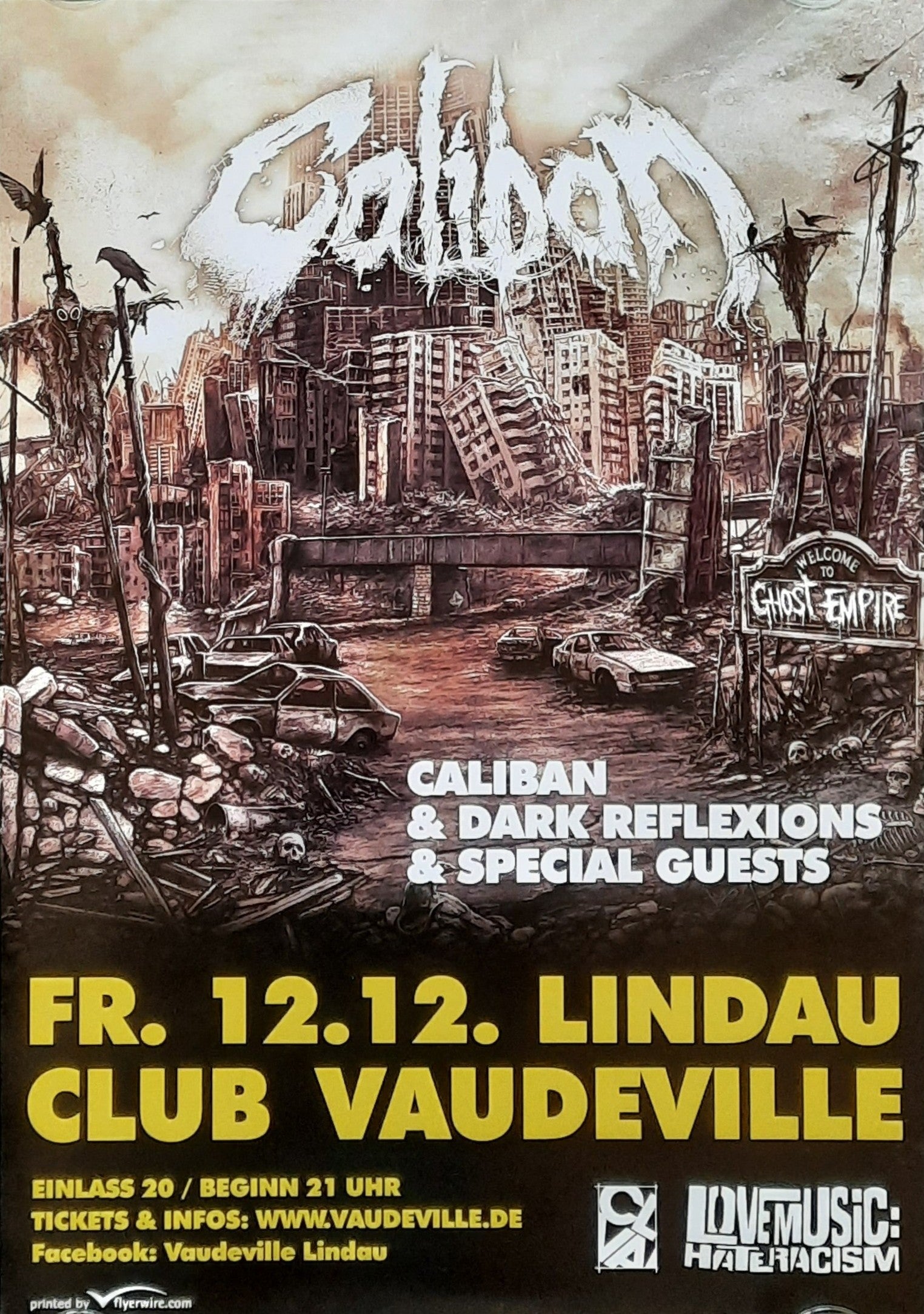 CALIBAN Original Concert Poster December 12, 2015 Lindau Germany 42x59 (4)