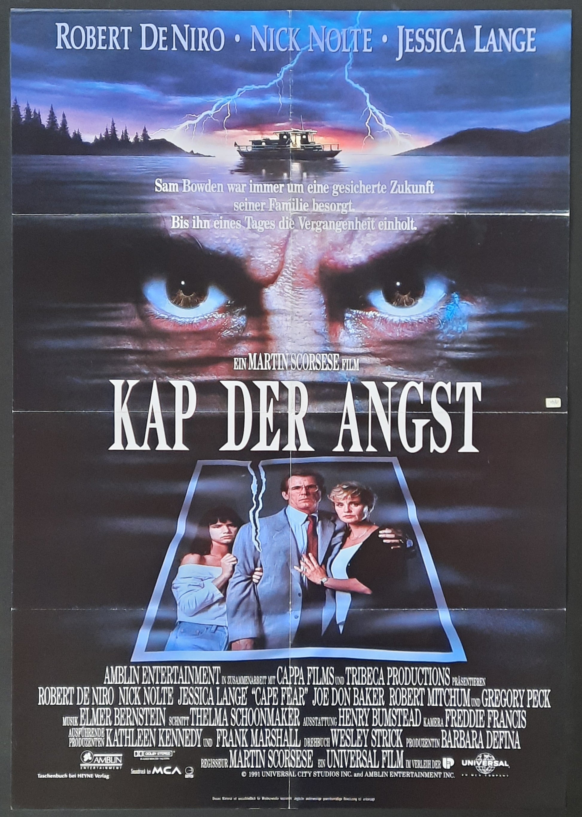 CAPE FEAR Original Movie Poster 1991 Martin Scorsese Robert de Niro Nick Nolte Jessica Lange German 1-Sheet 11