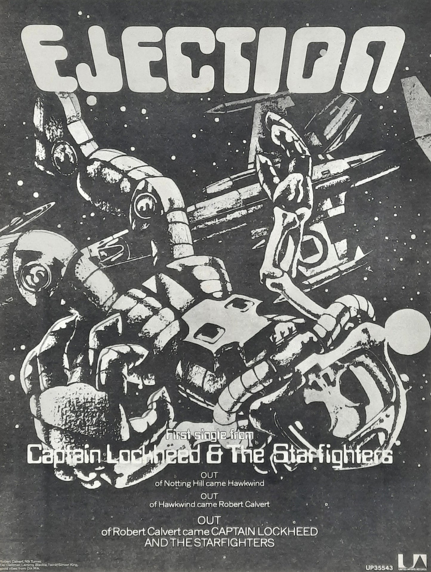 CAPTAIN LOCKHEED Original Press Ad/Poster - 1973 Single "Ejection"