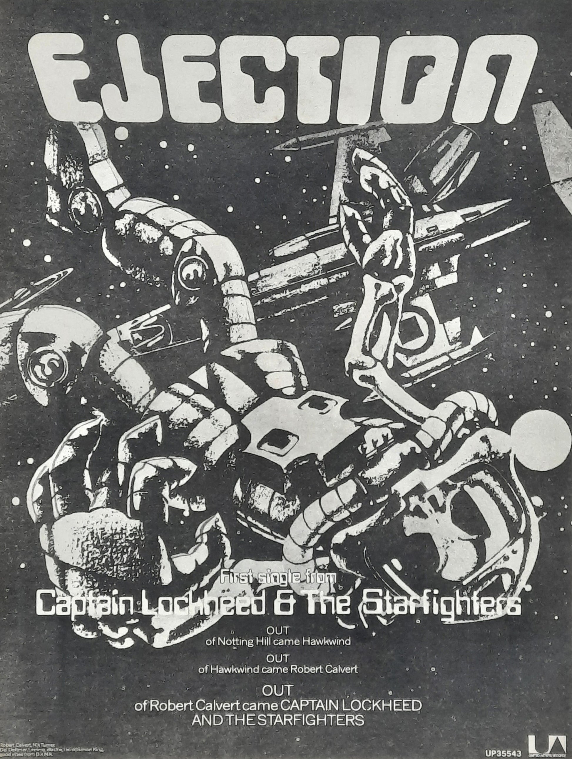 CAPTAIN LOCKHEED Original Press Ad/Poster - 1973 Single "Ejection"