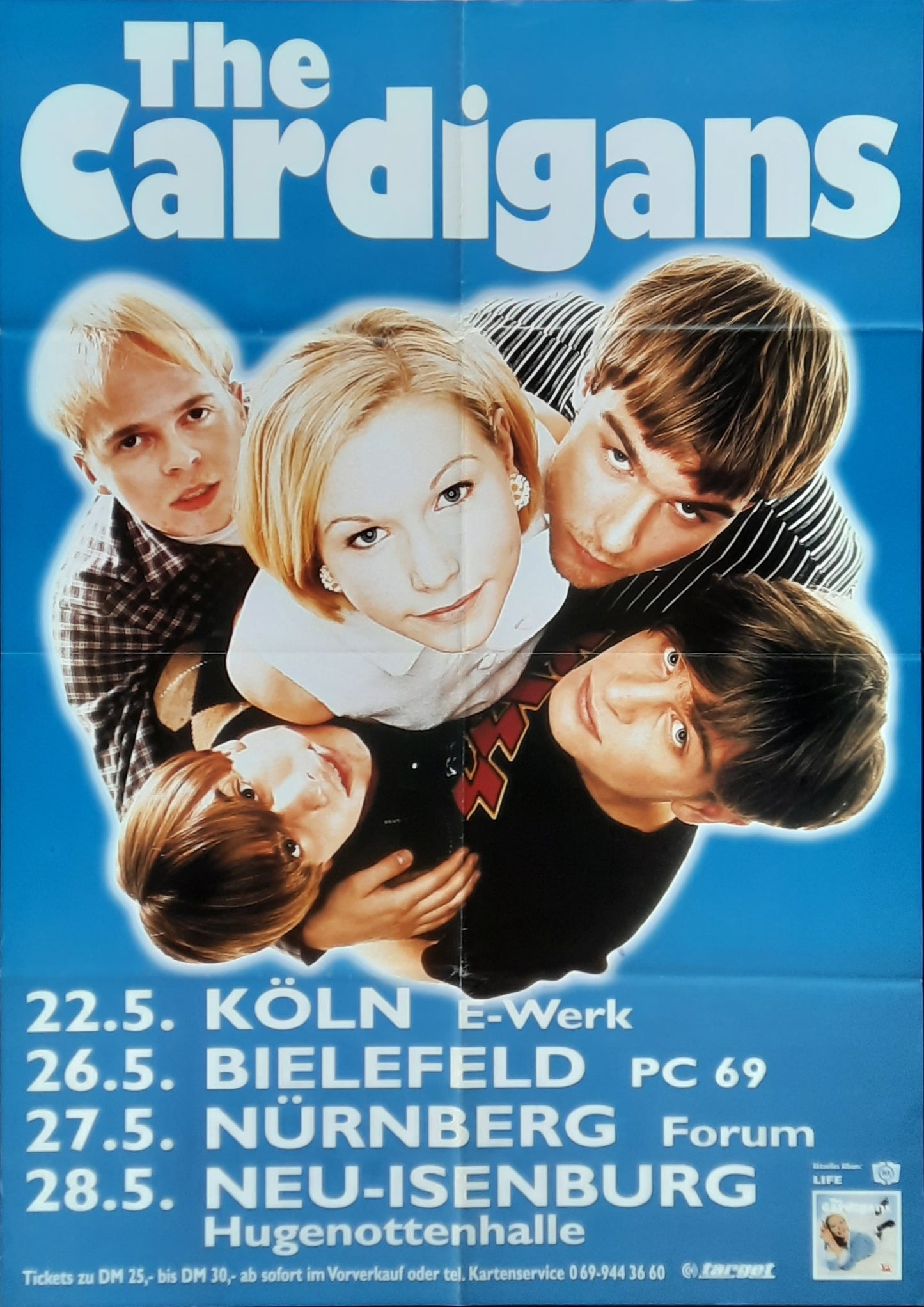 CARDIGANS Original Concert Poster 1995 Germany