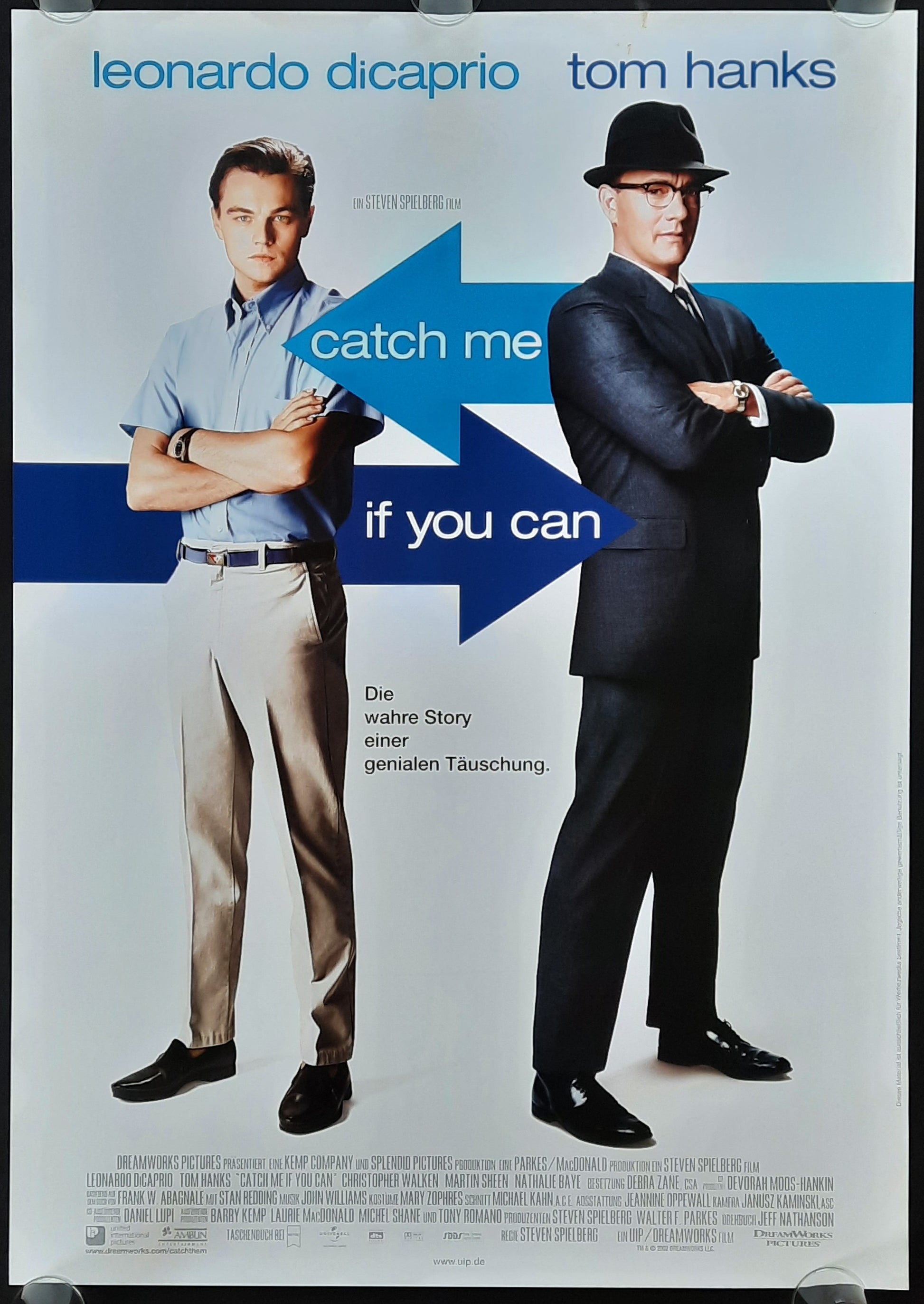 CATCH ME IF YOU CAN 2002 Dicaprio Hanks German 1-Sheet ROLLED