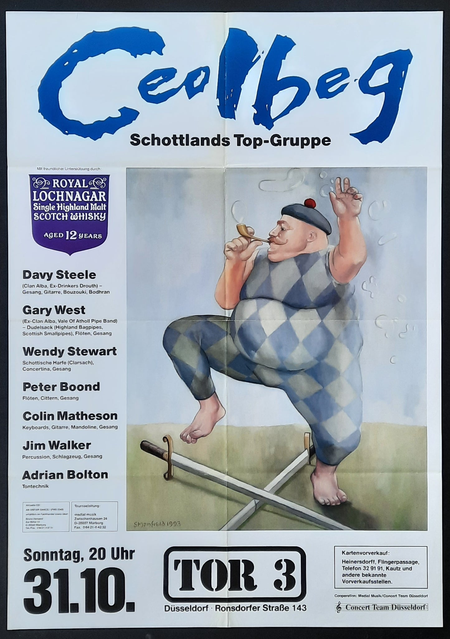 CEOLBEG Original Concert Poster October 31, 1993 Duesseldorf Germany