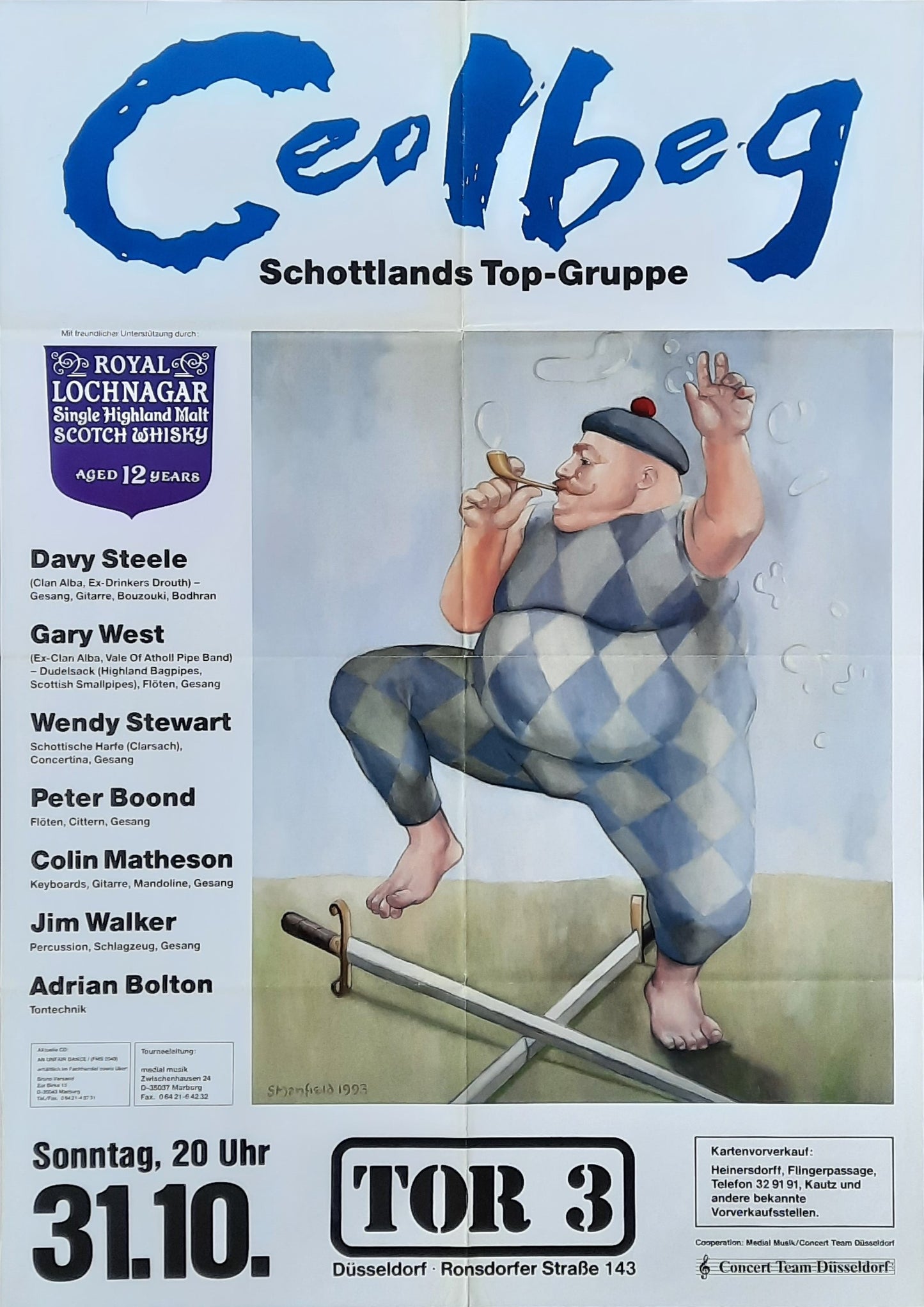 CEOLBEG Original Concert Poster October 31, 1993 Duesseldorf Germany