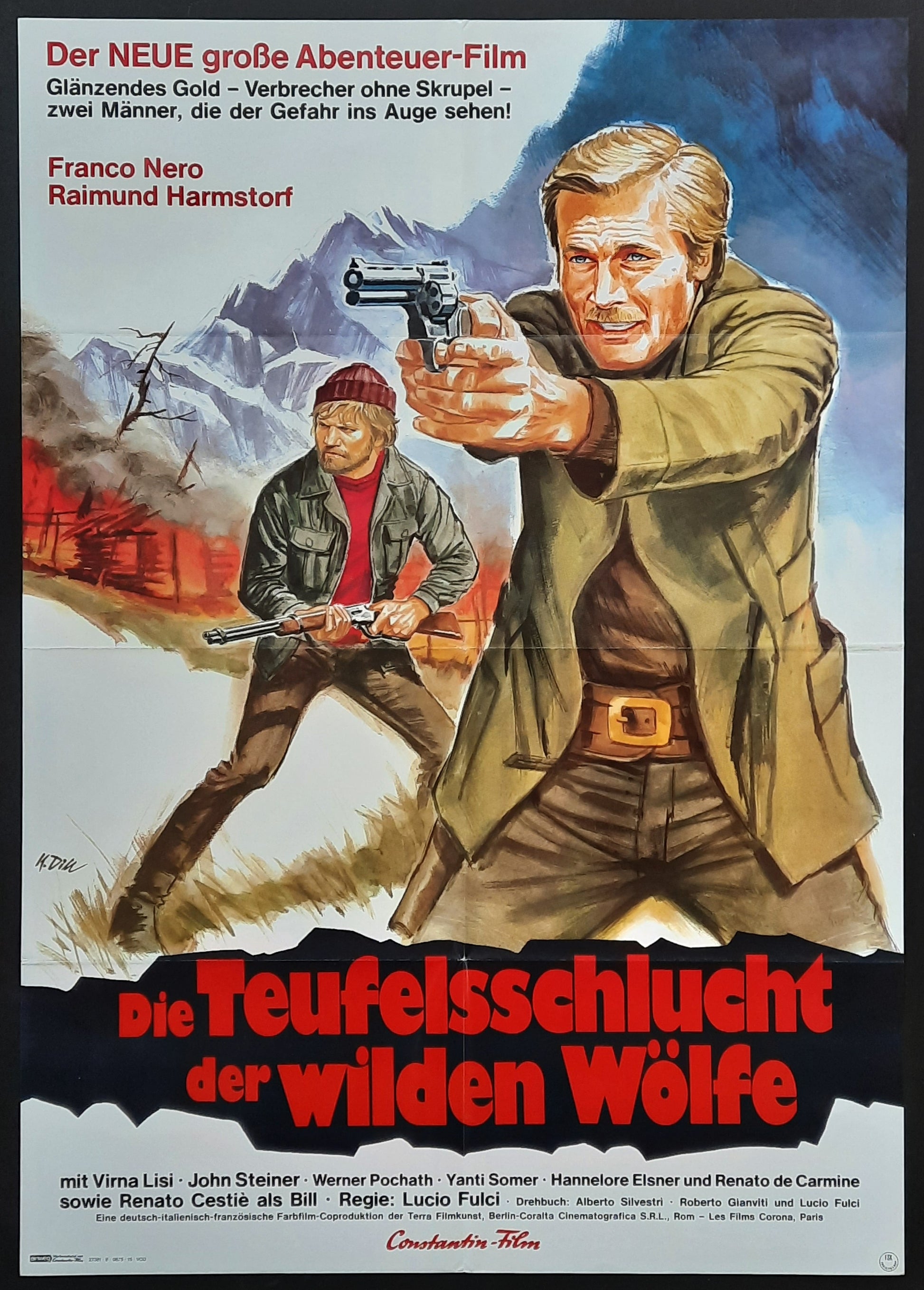 CHALLENGE TO WHITE FANG Original Movie Poster 1974 Franco Nero German 1-Sheet