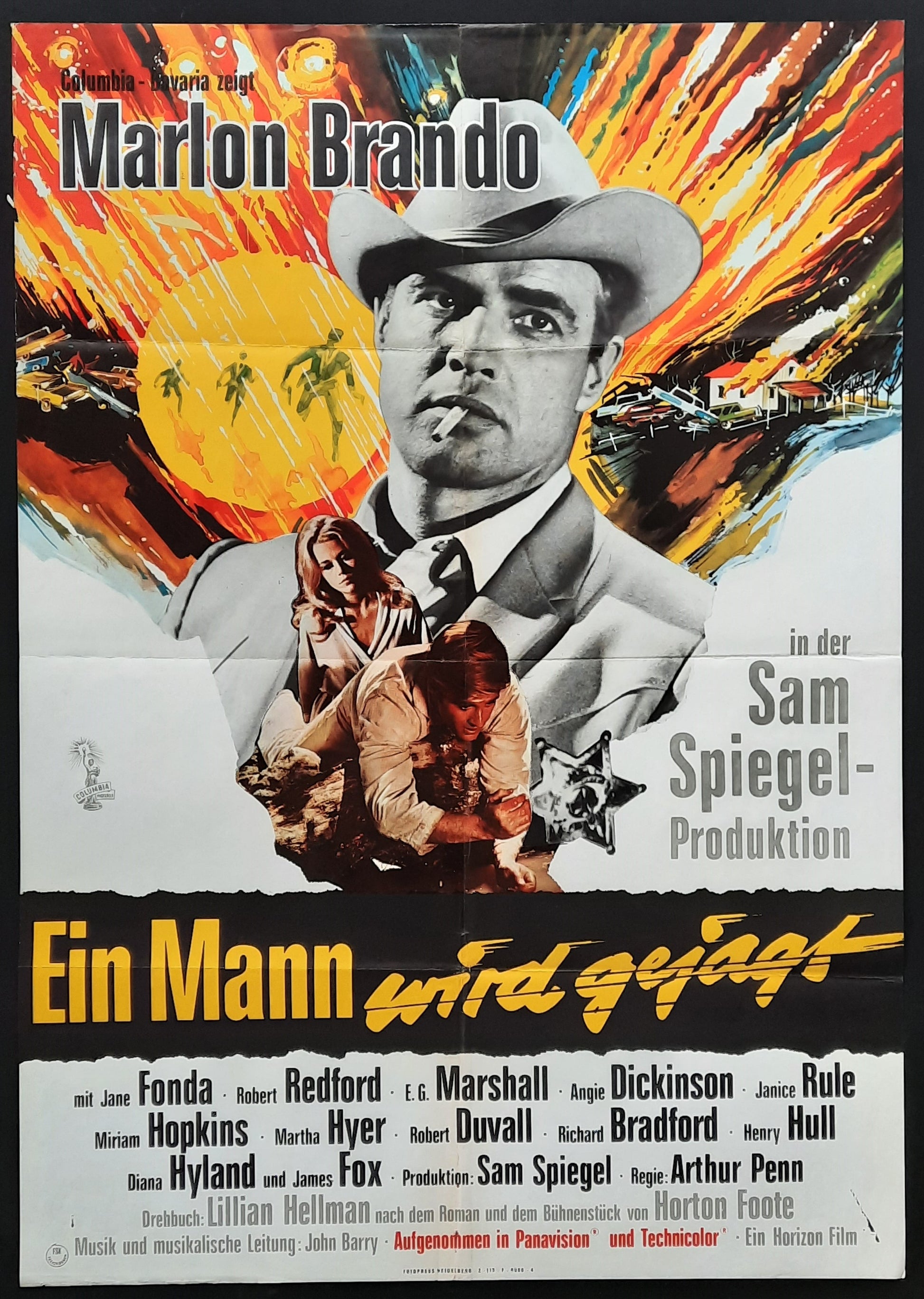 CHASE Original Movie Poster 1966 Brando Fonda Redford German 1-Sheet