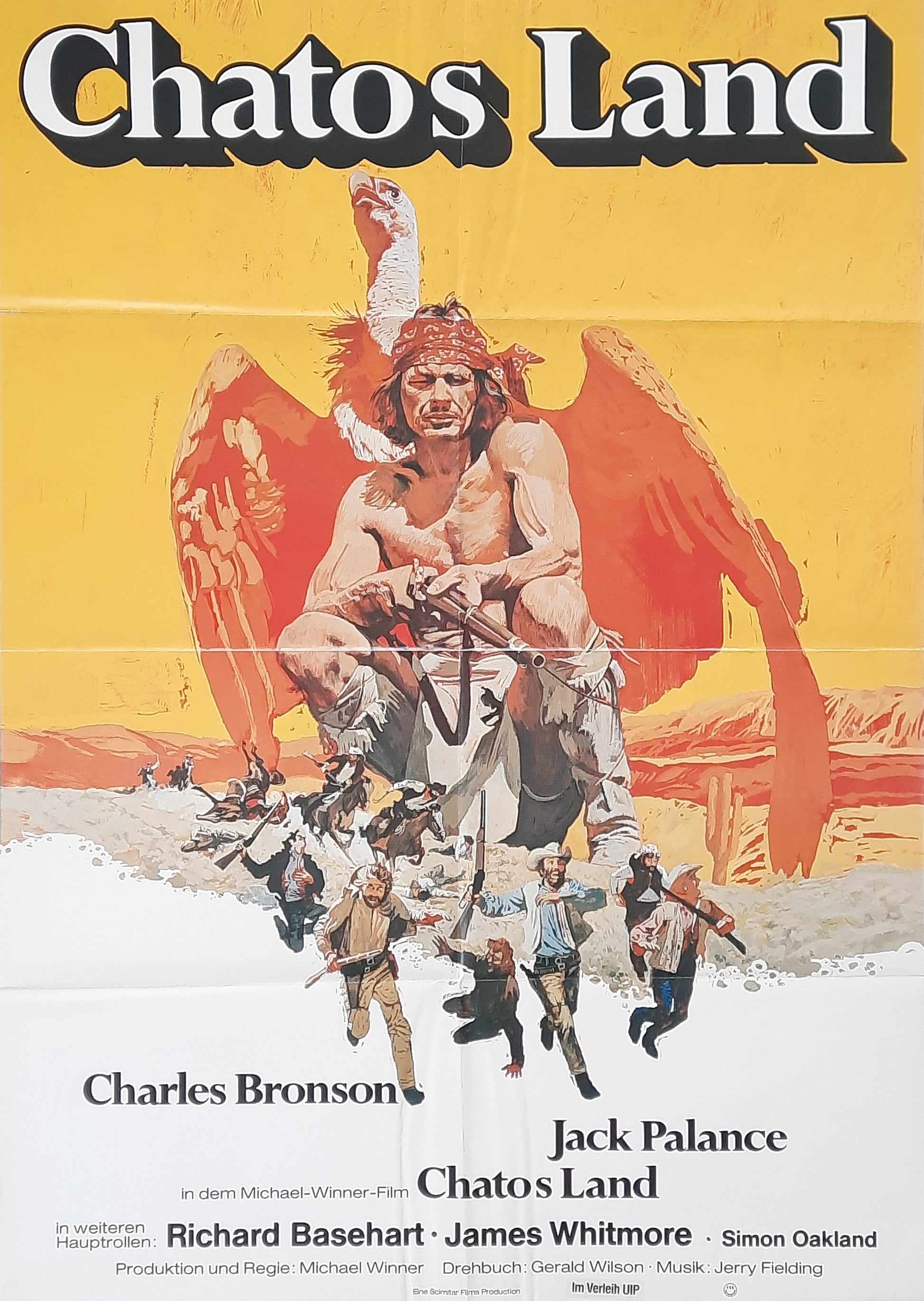 CHATOS LAND Original Movie Poster 1972 Charles Bronson German 1-Sheet