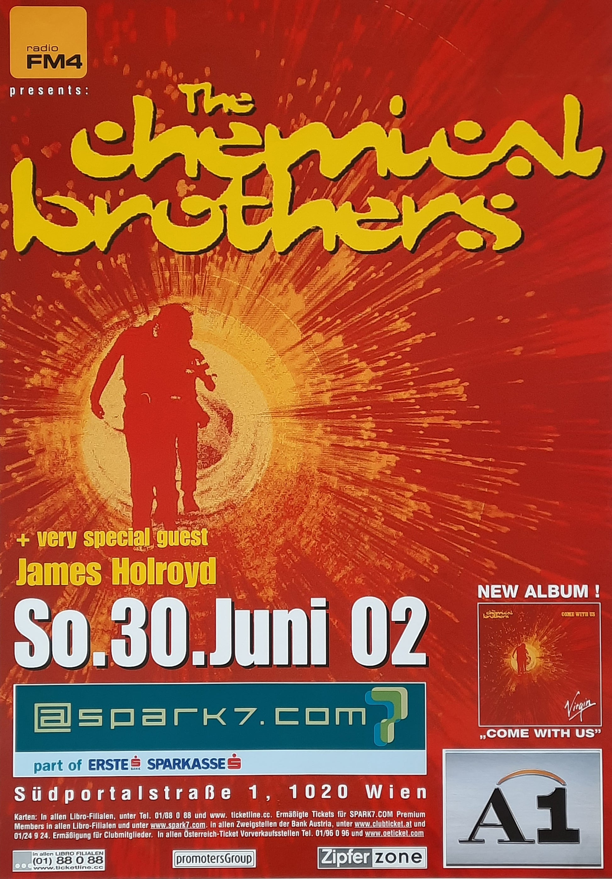 CHEMICAL BROTHERS Original Concert Poster June 30, 2002 Vienna Austria
