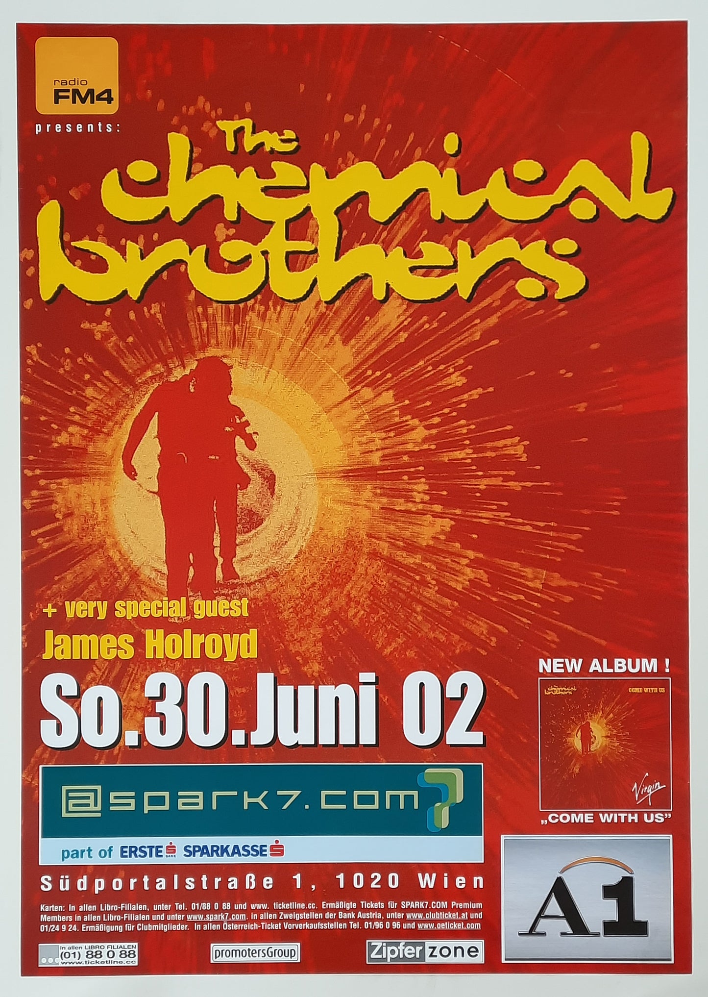 CHEMICAL BROTHERS Original Concert Poster June 30, 2002 Vienna Austria 1