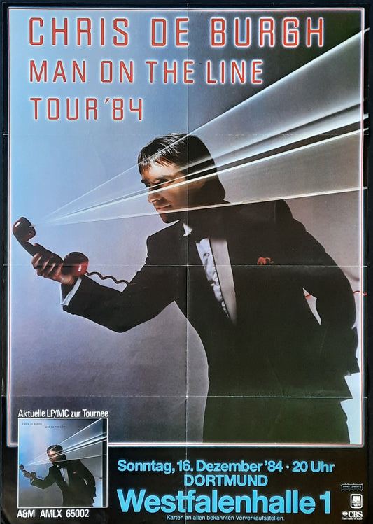 CHRIS DE BURGH Original Concert Poster December 16, 1984 Dortmund Germany 1