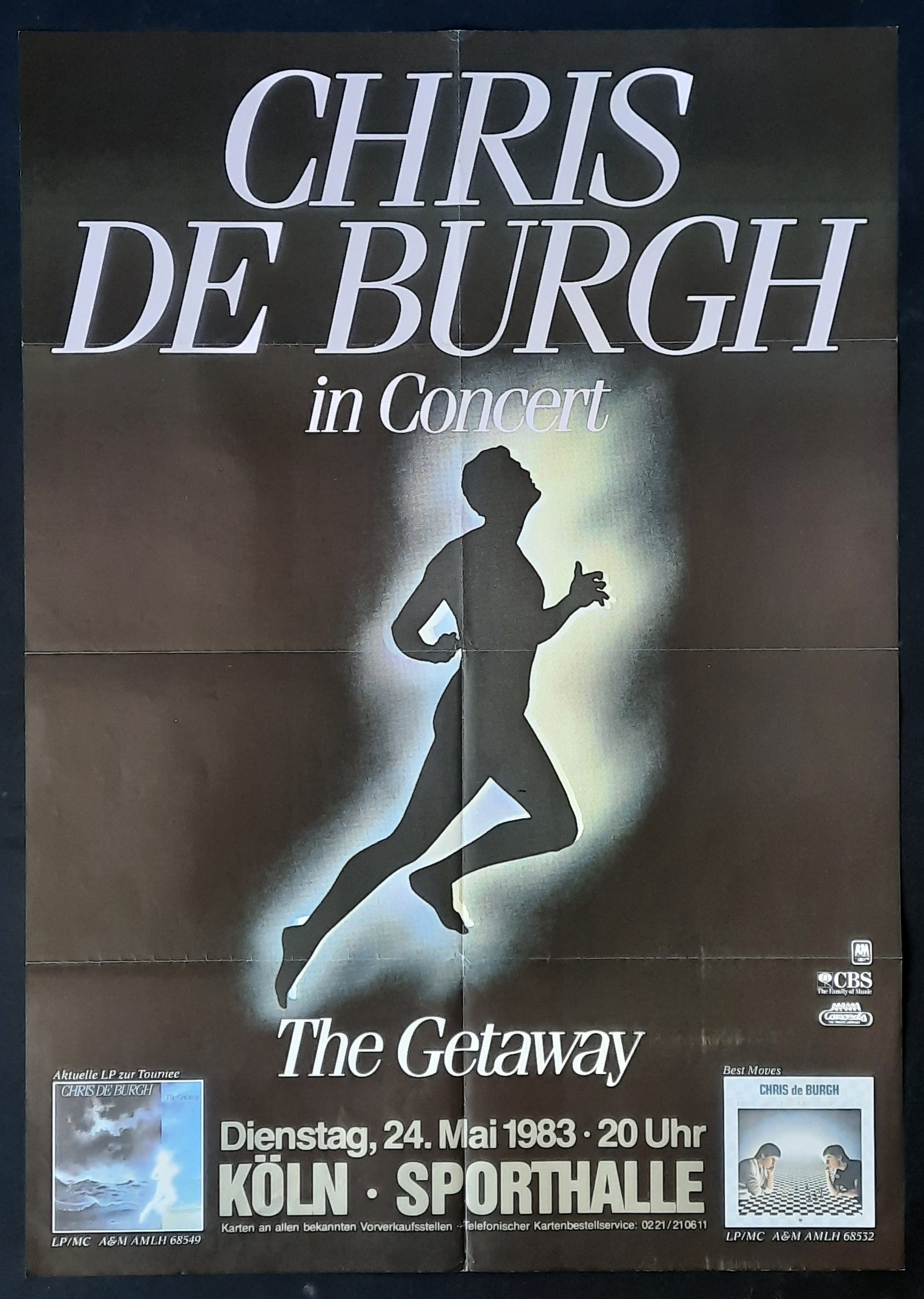 CHRIS DE BURGH Original Concert Poster May 24, 1983 Cologne Germany 1