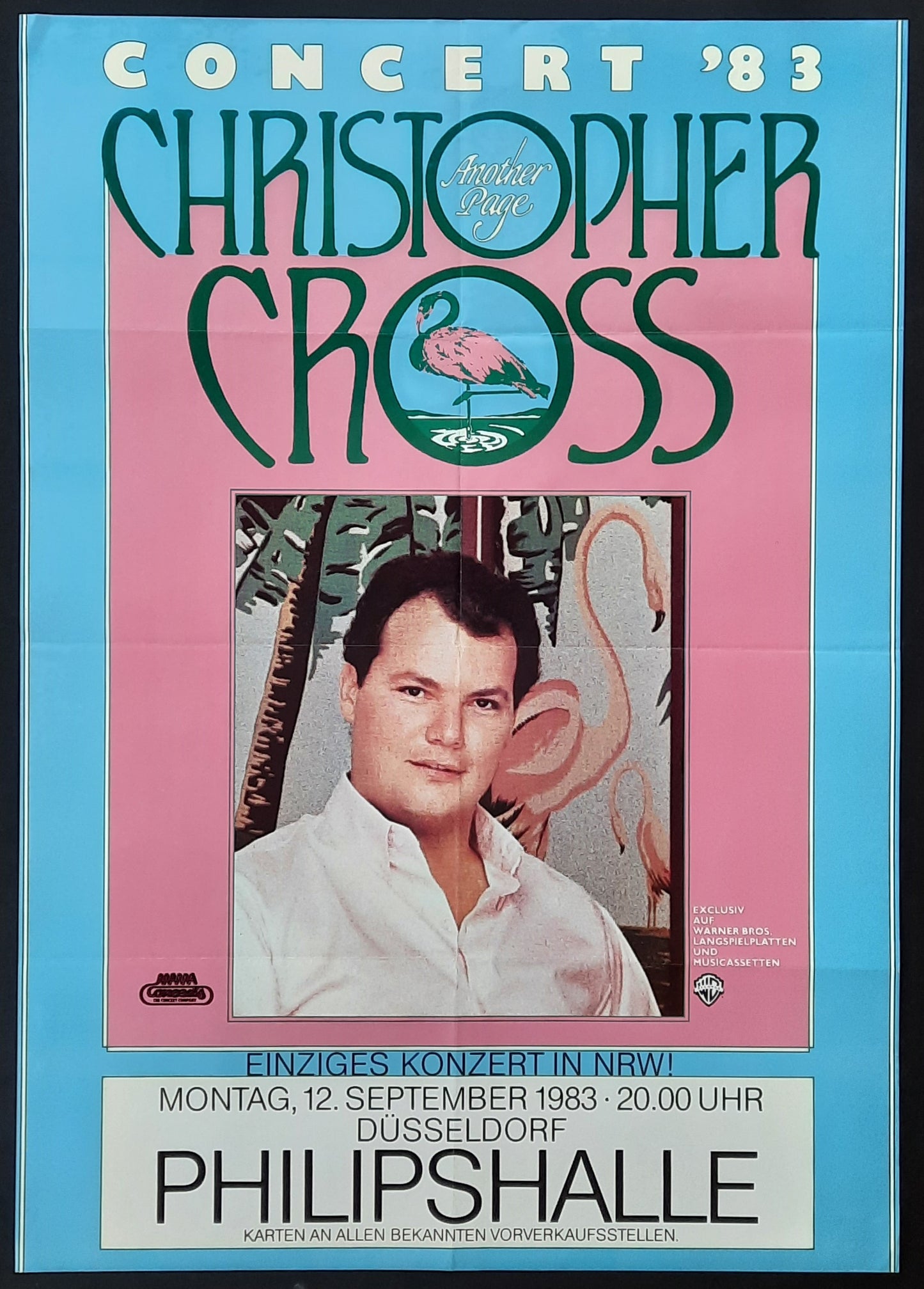 CHRISTOPHER CROSS Original Concert Poster September 12, 1983 Duesseldorf Germany