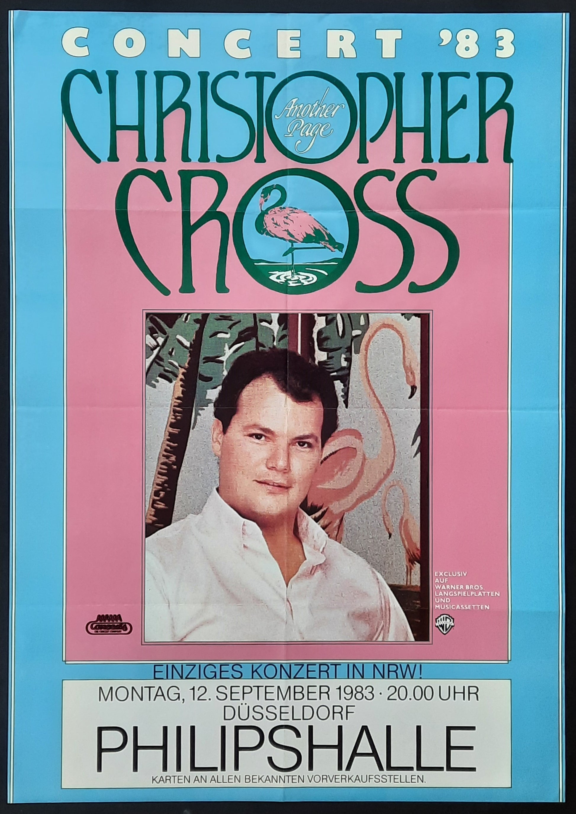 CHRISTOPHER CROSS Original Concert Poster September 12, 1983 Duesseldorf Germany