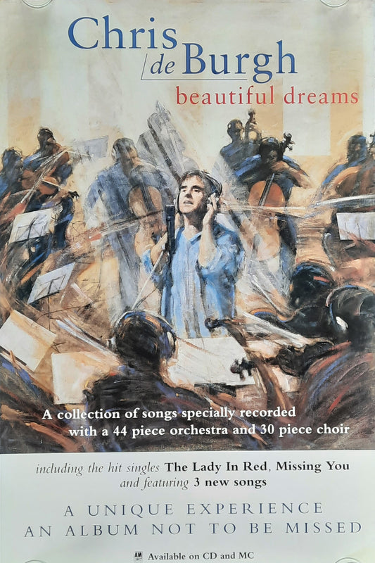 CHRIS DE BURGH Original Promotion Poster - 1995 Album BEAUTIFUL DREAMS