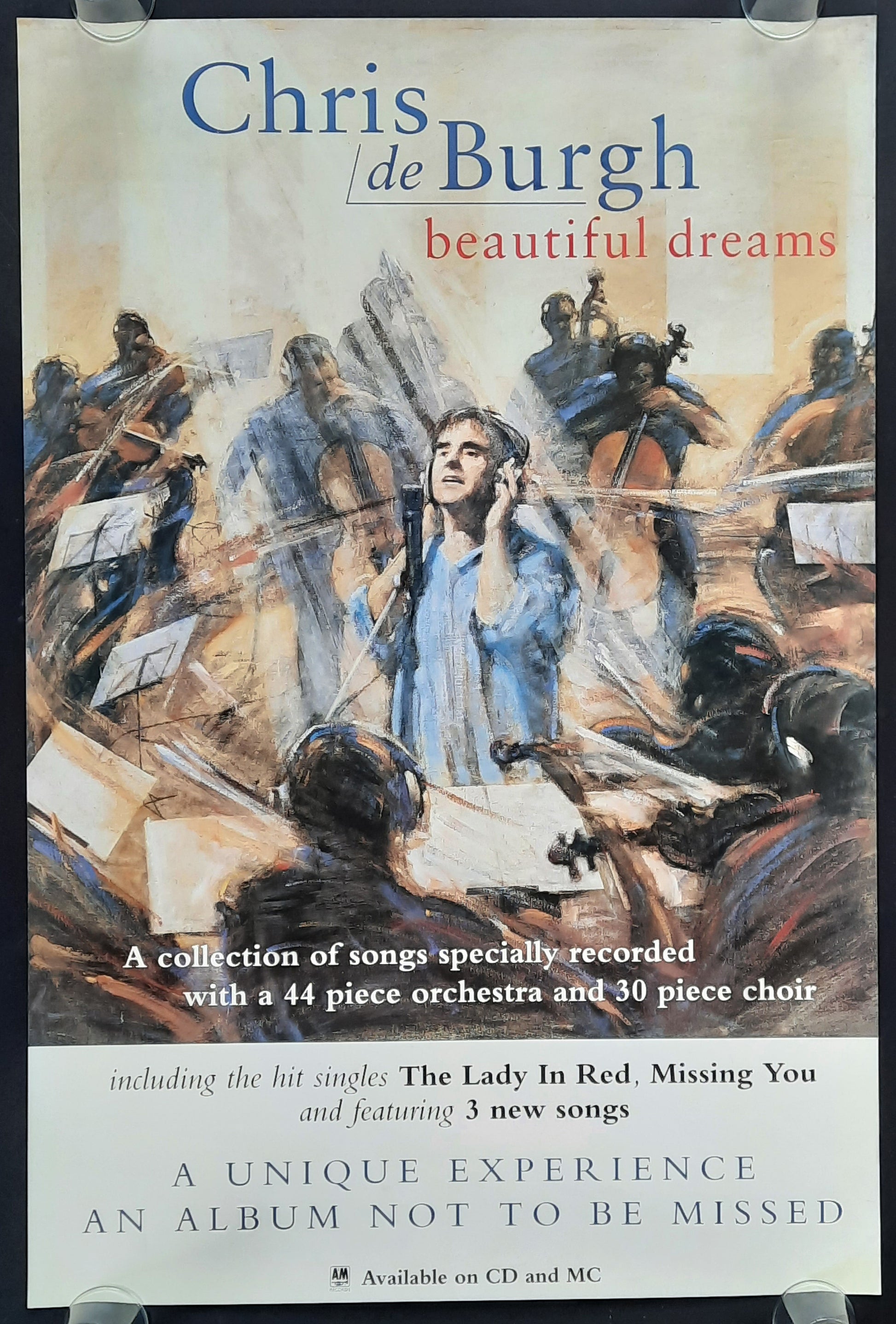 CHRIS DE BURGH Original Promotion Poster - 1995 Album BEAUTIFUL DREAMS 1