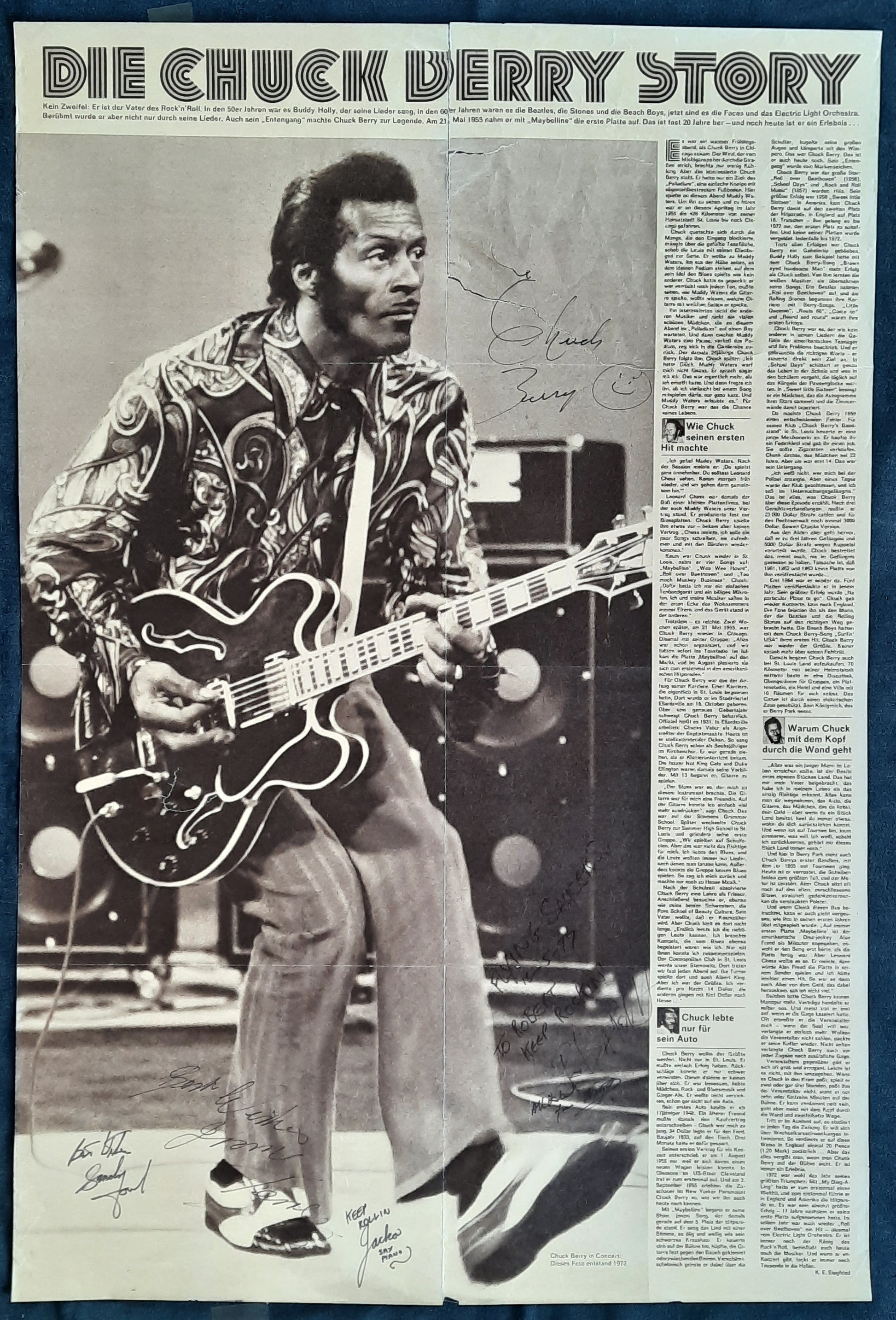 CHUCK BERRY Original Press-Poster 1977 signed by Chuck Berry 1