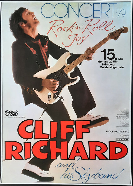 CLIFF RICHARD Original Concert Poster October 15, 1979 Nuremberg Germany