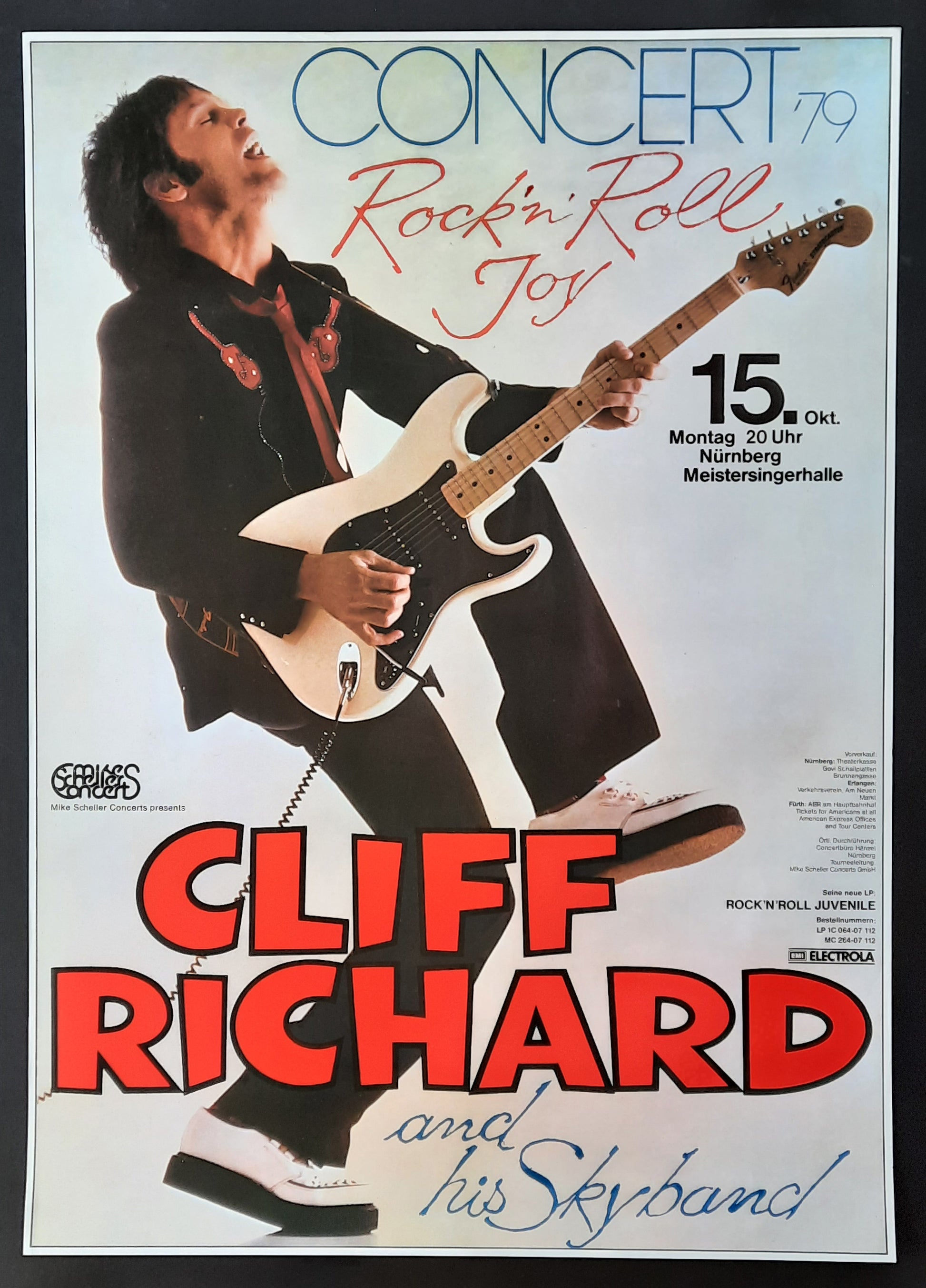 CLIFF RICHARD Original Concert Poster October 15, 1979 Nuremberg Germany 1