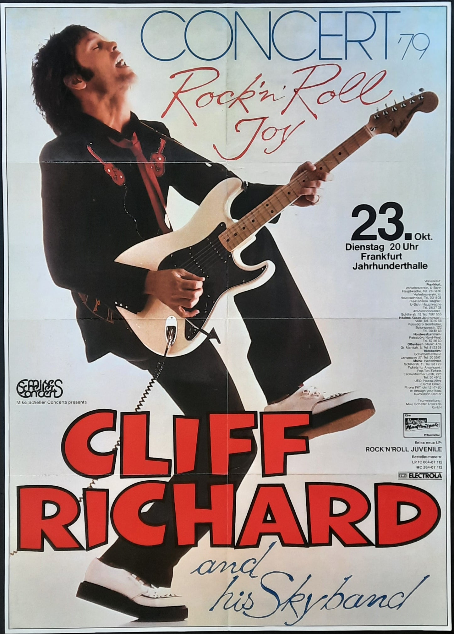 CLIFF RICHARD Original Concert Poster October 23, 1979 Frankfurt Germany 1