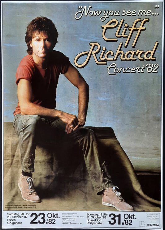 CLIFF RICHARD Original Concert Poster October 23, 1982 Essen Germany