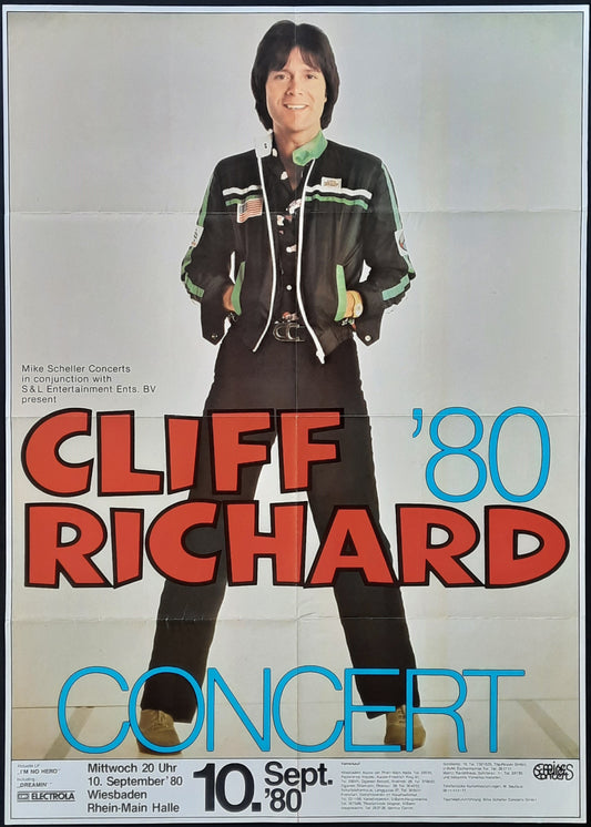 CLIFF RICHARD Original Concert Poster September 10, 1980 Wiesbaden Germany 1