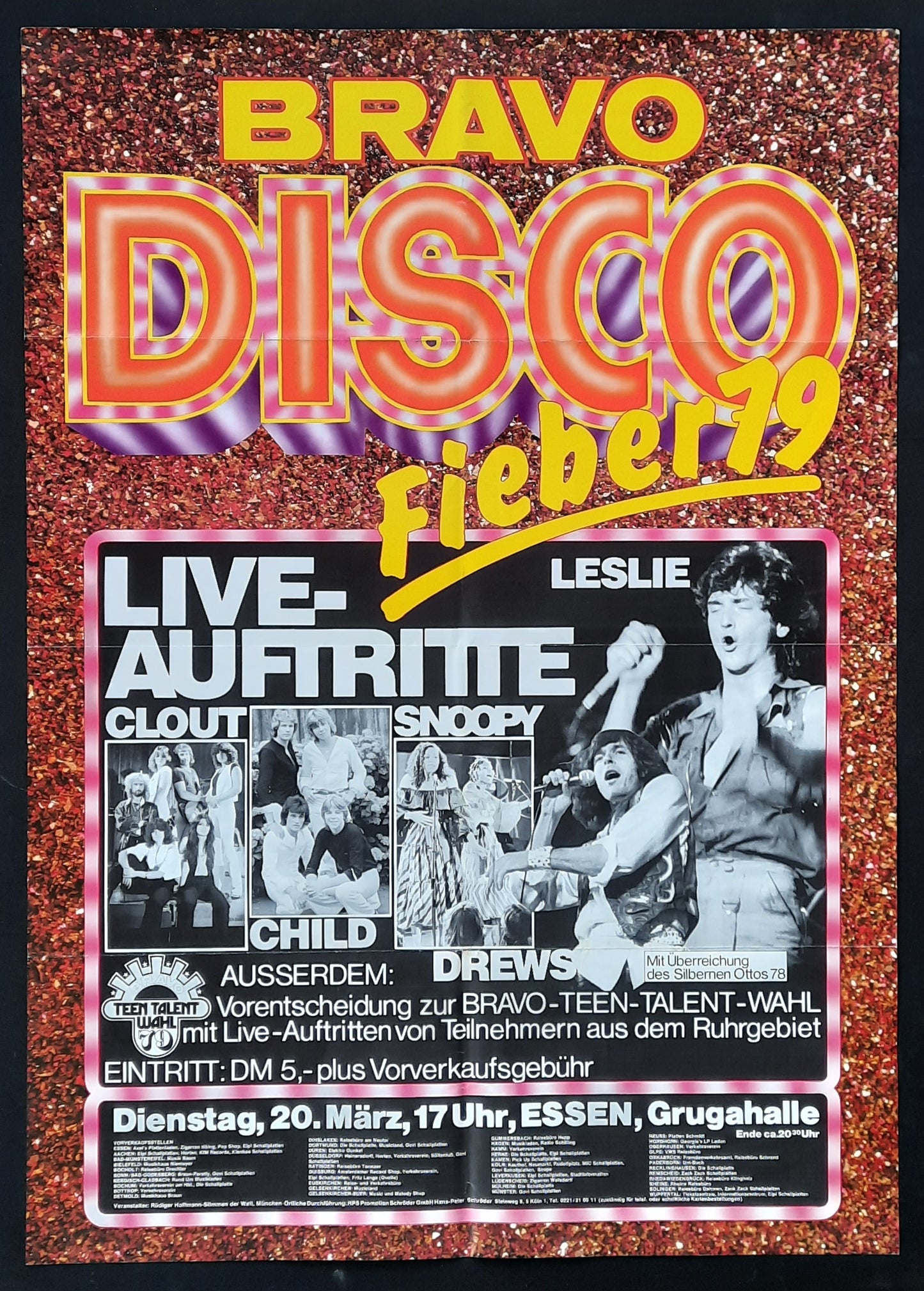 CLOUT SNOOPY CHILD Original Concert Poster 1979 Essen Germany BRAVO DISCO FIEBER