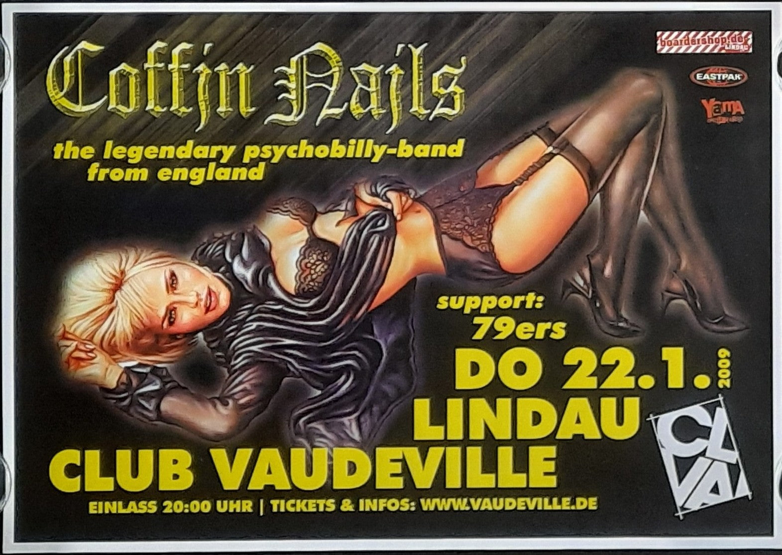 COFFIN NAILS Original Concert Poster 2009 Lindau Germany 29,5x42