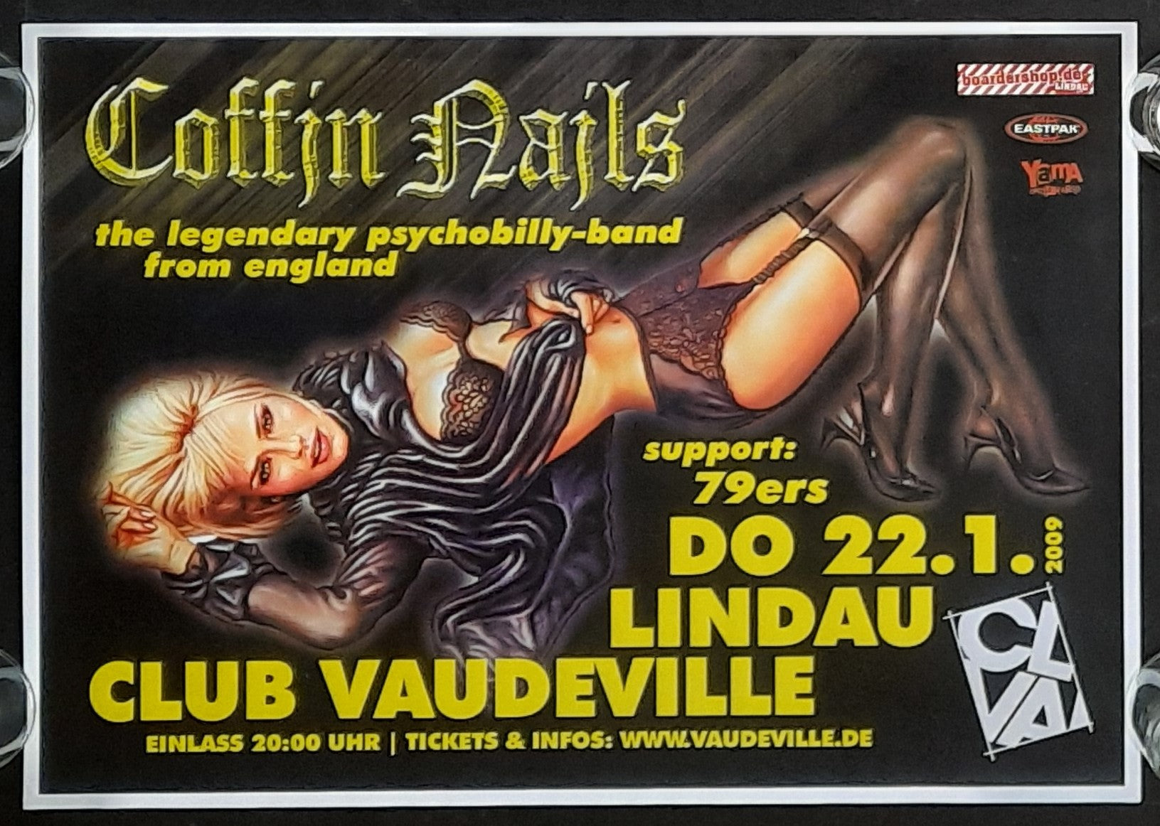 COFFIN NAILS Original Concert Poster 2009 Lindau Germany 29,5x42