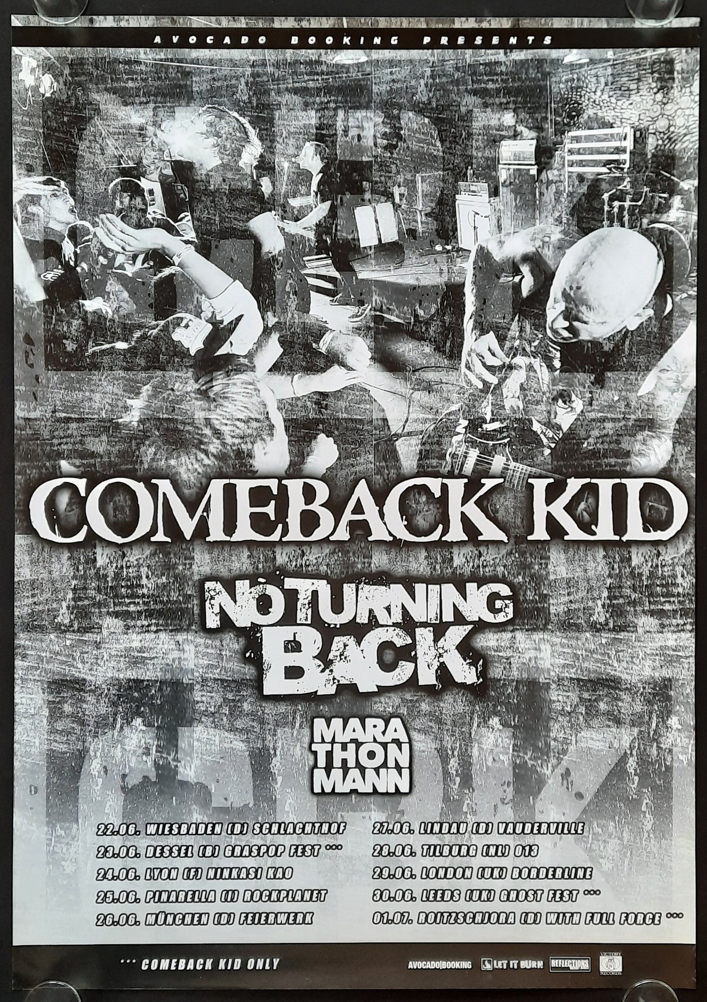 COMEBACK KID Original Concert Poster 2012 European Tour