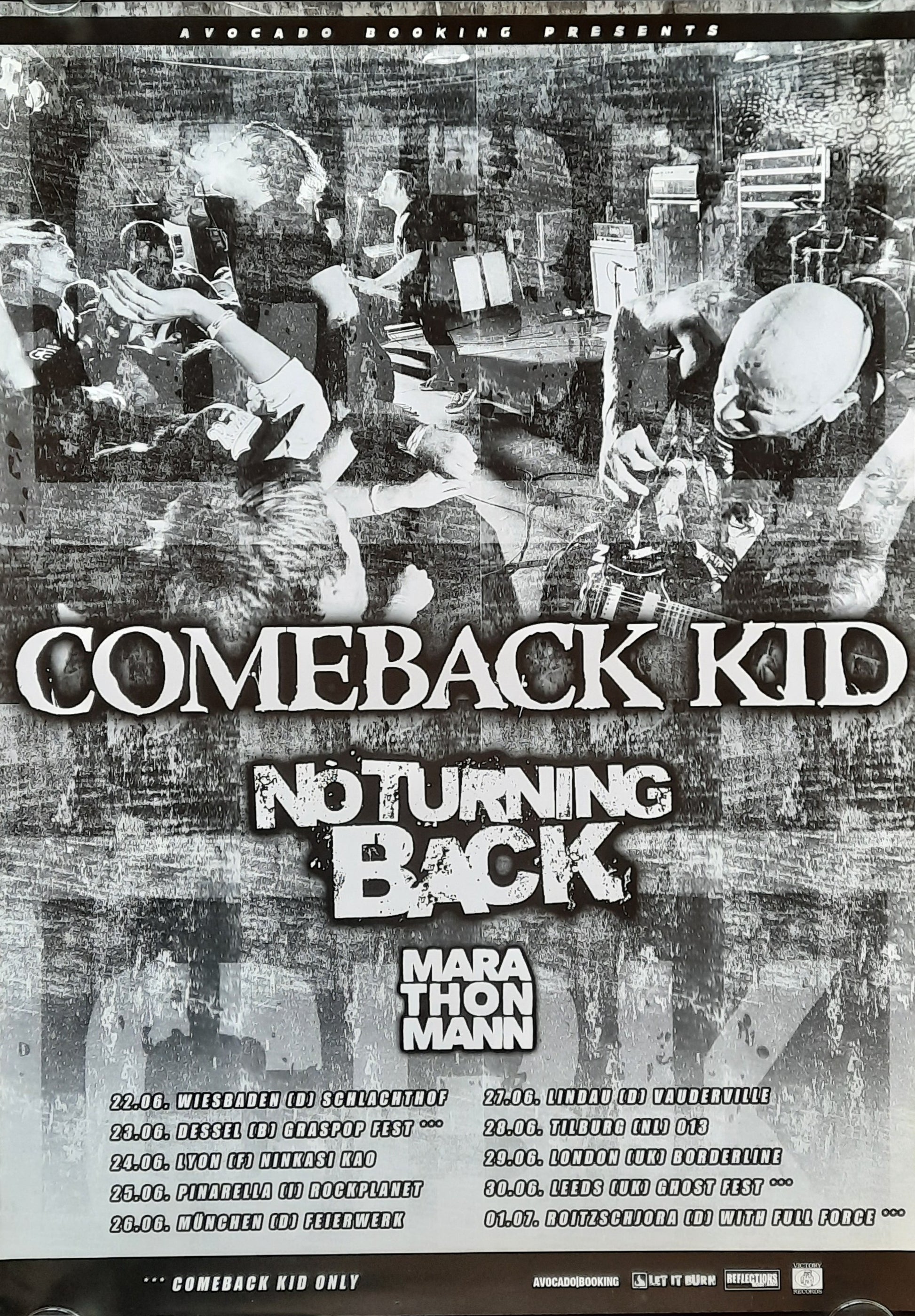 COMEBACK KID Original Concert Poster 2012 European Tour