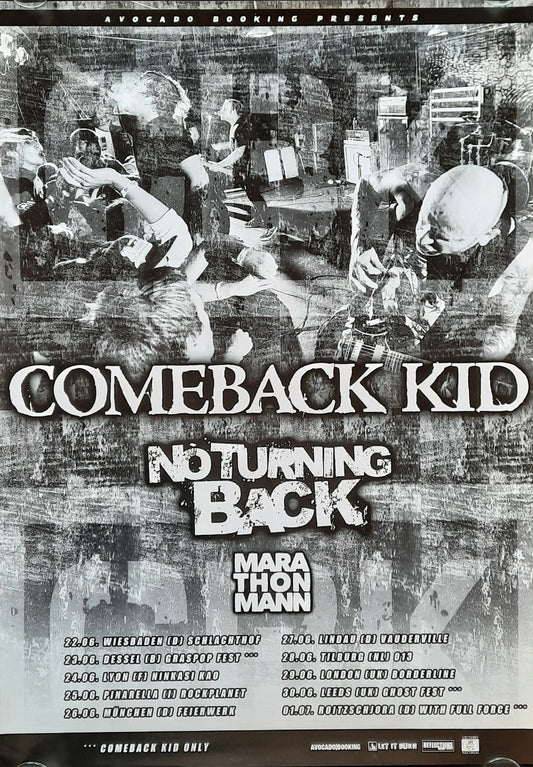 COMEBACK KID Original Concert Poster 2012 European Tour