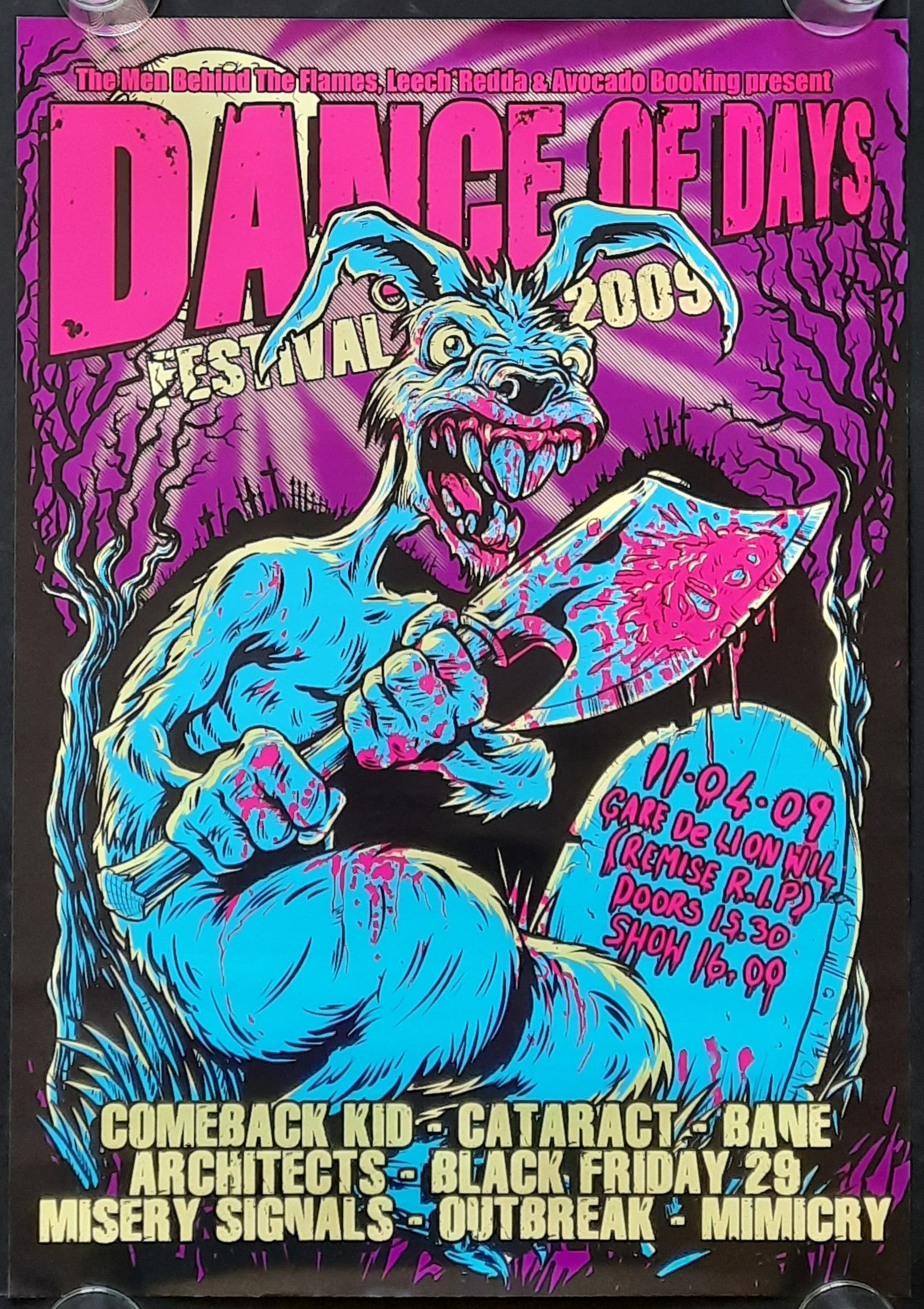 COMEBACK KIDS - CATARACT Original Concert Poster April 11, 2009 DANCE OF DAYS Festival A2 1