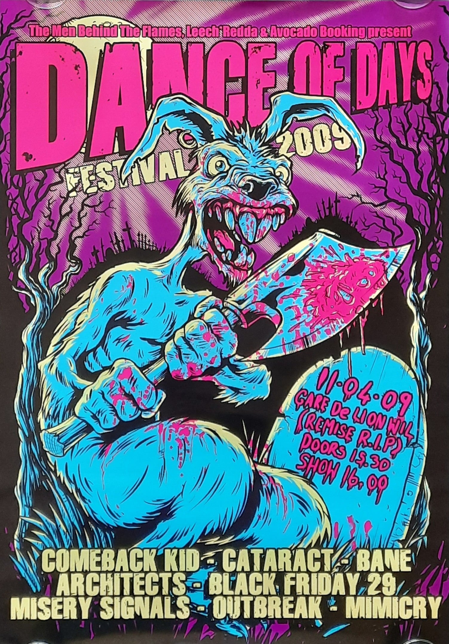 COMEBACK KIDS - CATARACT Original Concert Poster April 11, 2009 DANCE OF DAYS Festival A2 1