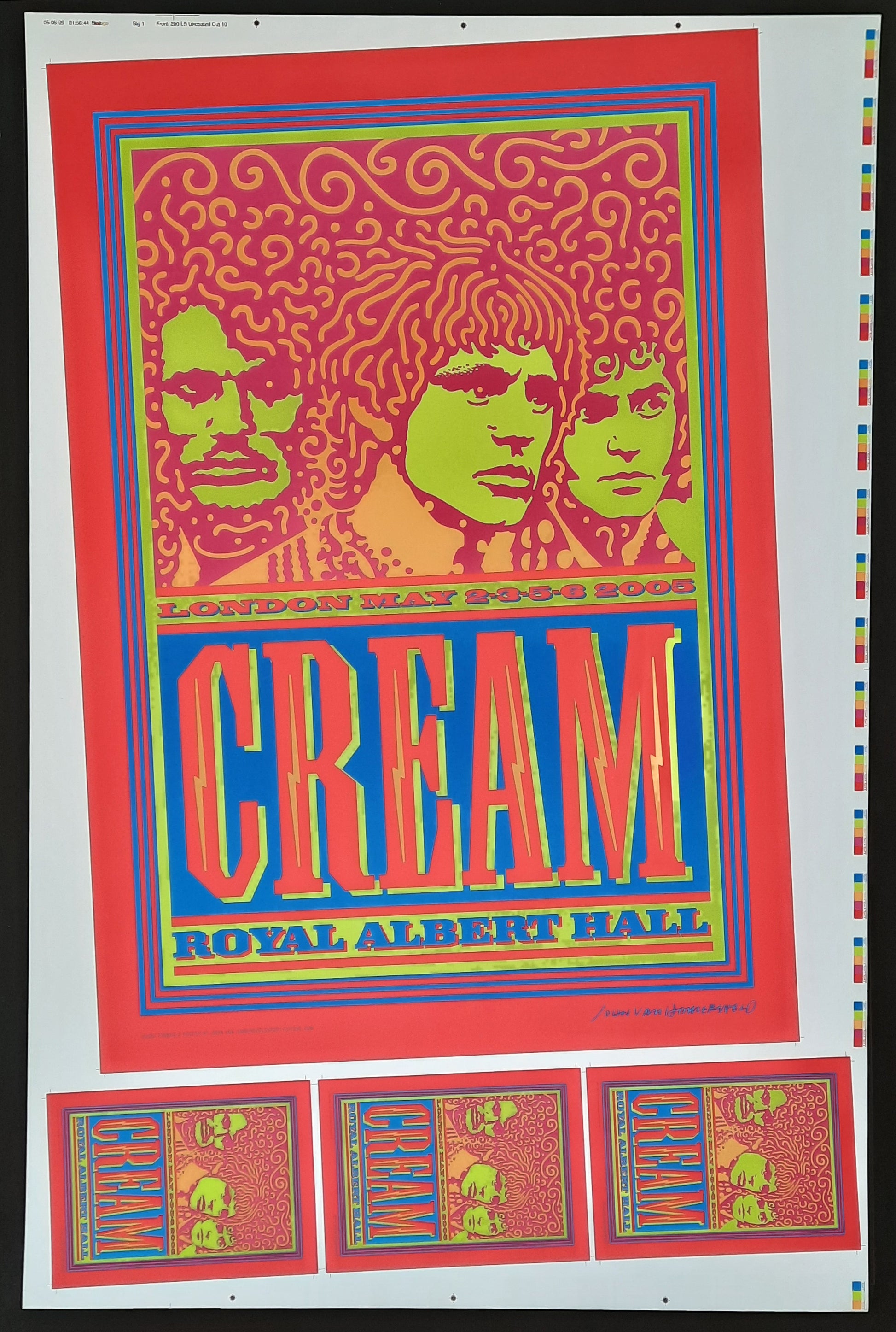 CREAM Original Concert Poster & Handbill 2005 Reunion London PRINTERS PROOF 1