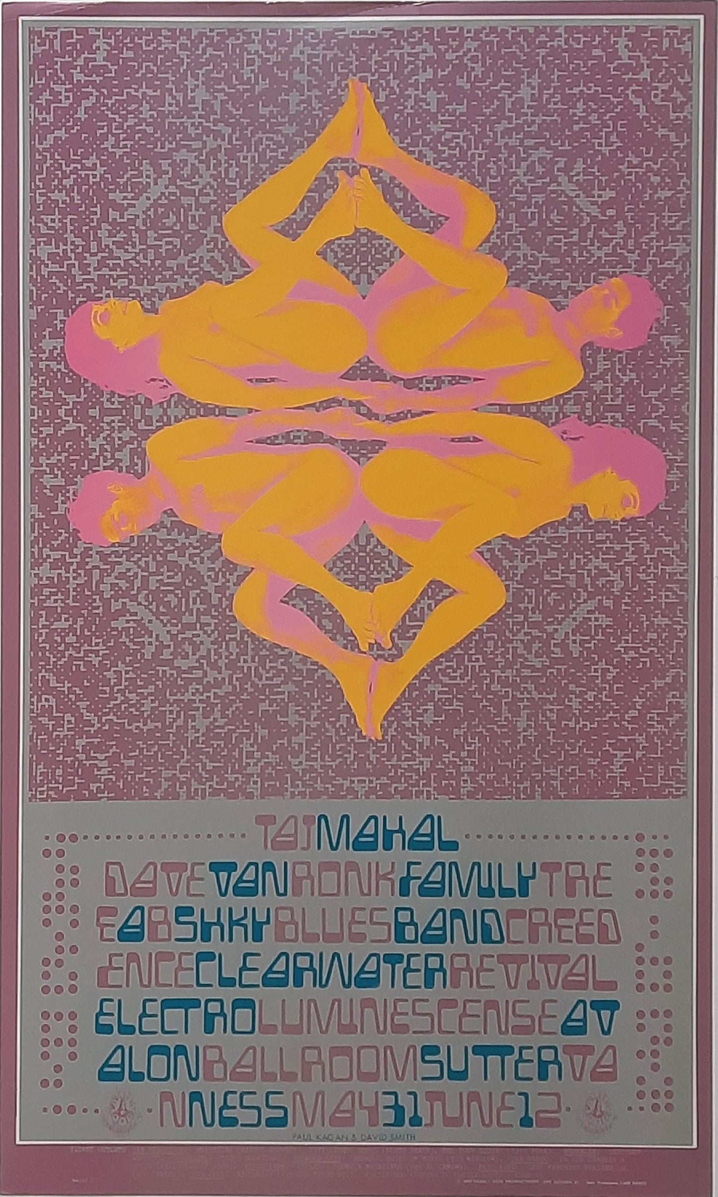 CREEDENCE CLEARWATER REVIVAL Original Concert Poster Taj Mahal 1968 by Paul Kagan